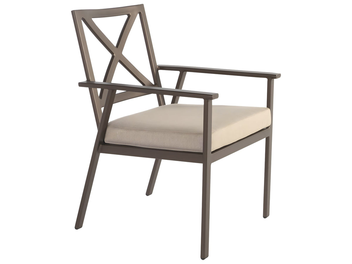 OW Lee Marin Wrought Aluminum Cushion Dining Arm Chair