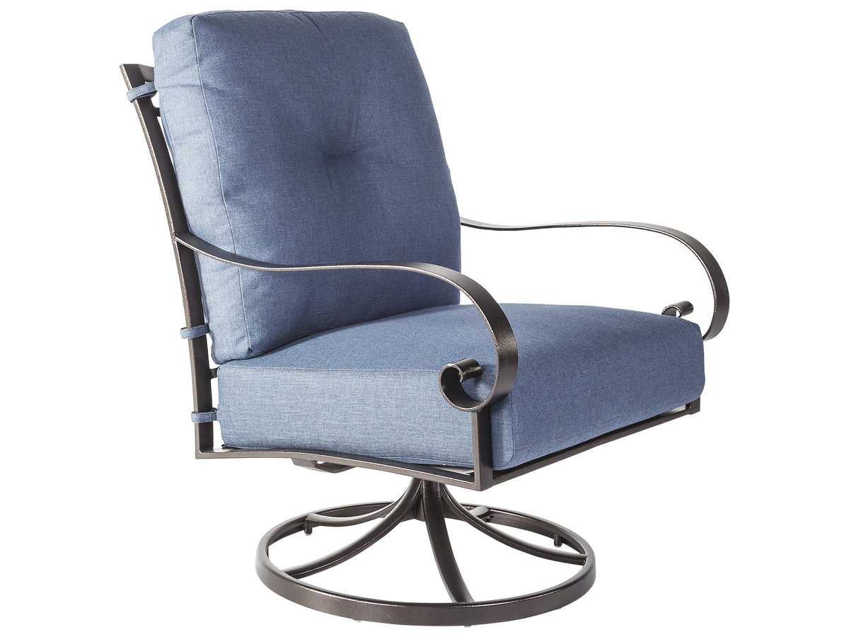OW Lee Pasadera Wrought Iron Swivel Rocker Lounge Chair