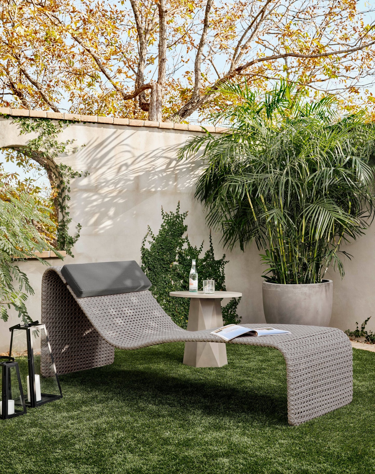 Four Hands 102432-003 Paige Outdoor Woven Chaise - Arashi Graphite