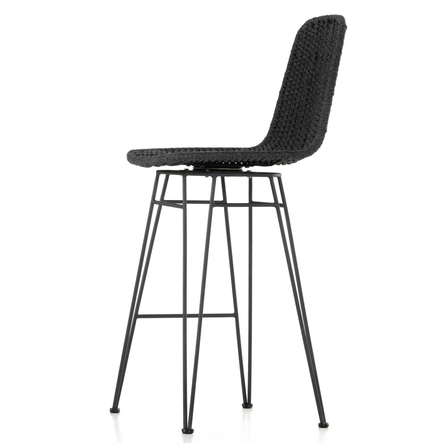 Four Hands 106927-009 Dema Outdoor Swivel Bar + Counter Stool - Charcoal Iron