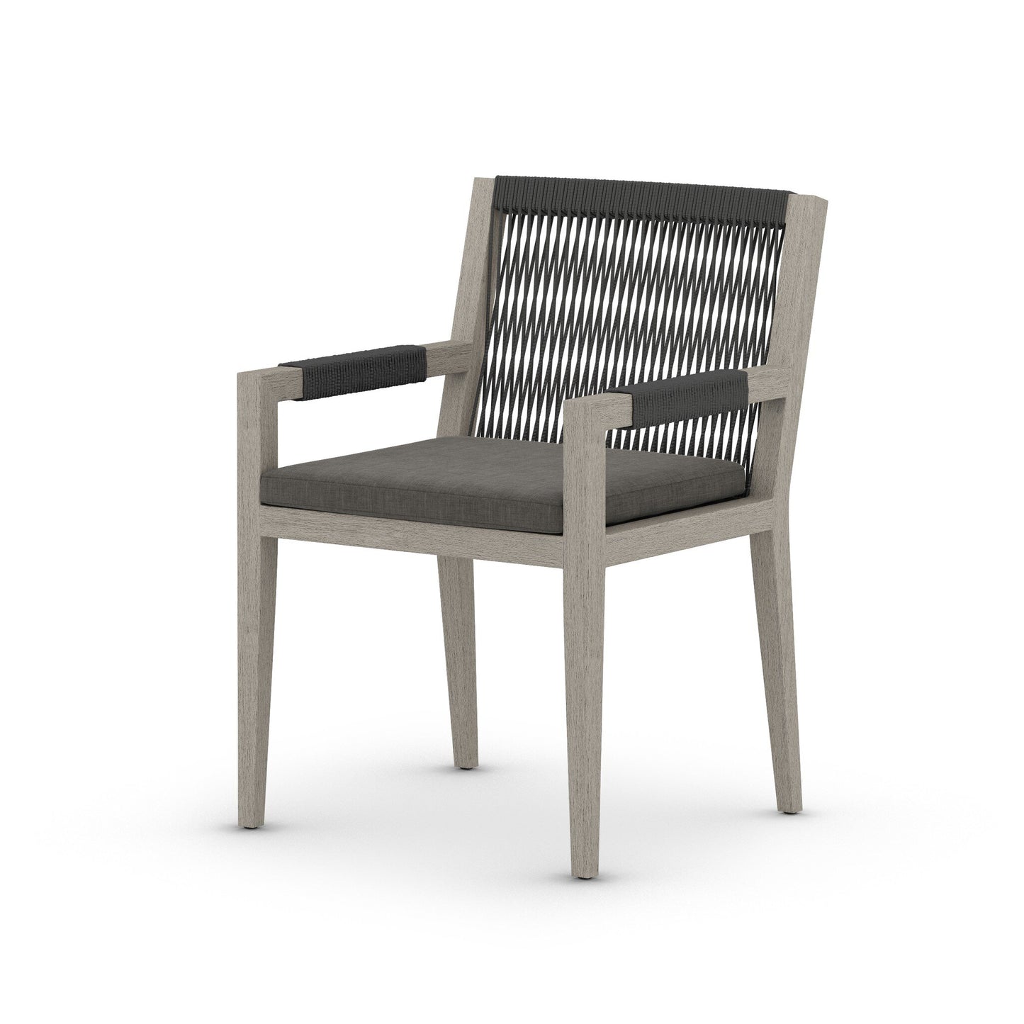 Four Hands 223831-001 Sherwood Outdoor Dining Armchair, Weathered Grey - Venao Charcoal