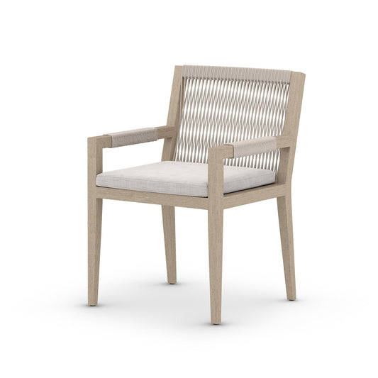 Four Hands 223831-003 Sherwood Outdoor Dining Armchair, Washed Brown - Venao Grey