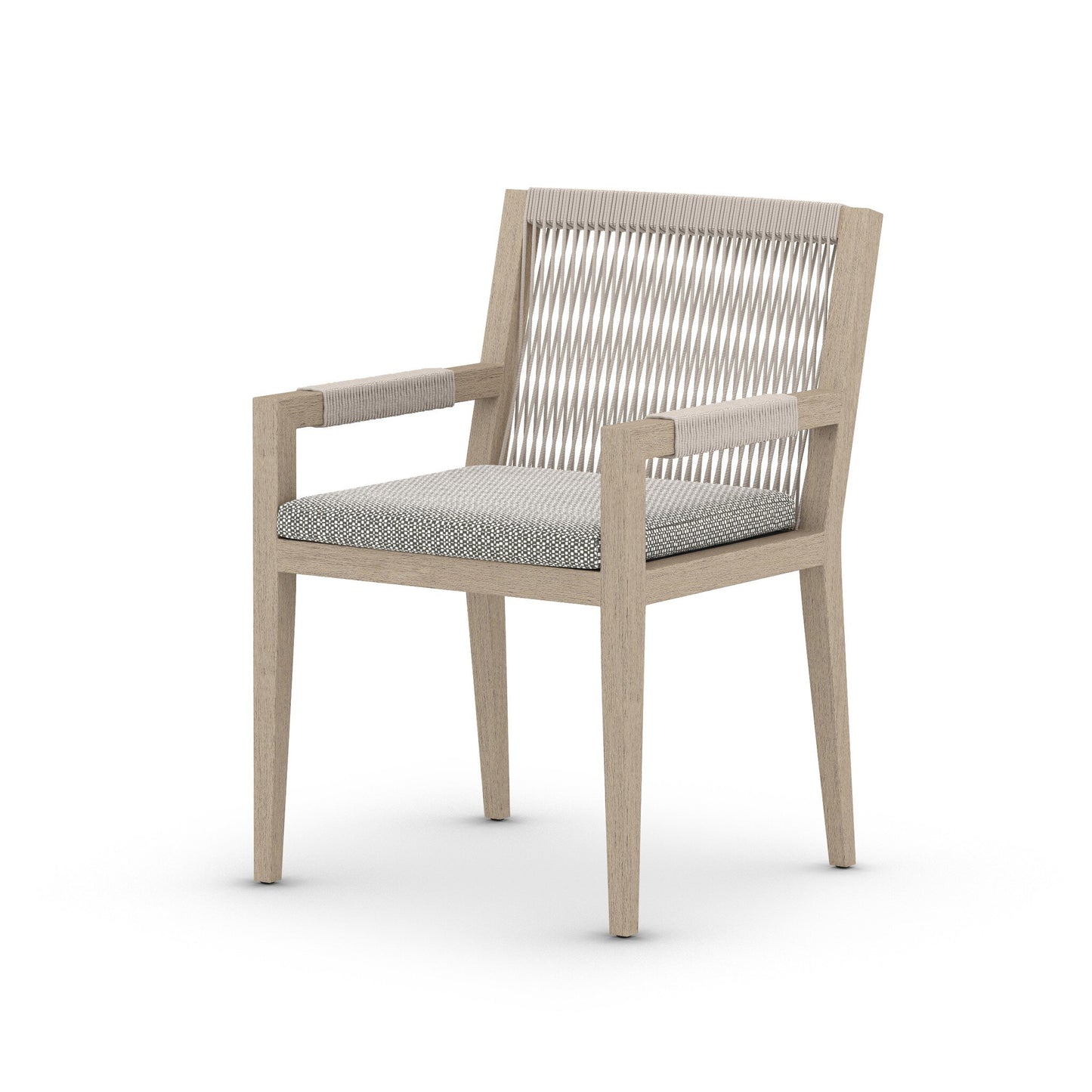 Four Hands 223831-004 Sherwood Outdoor Dining Armchair, Washed Brown - Faye Ash