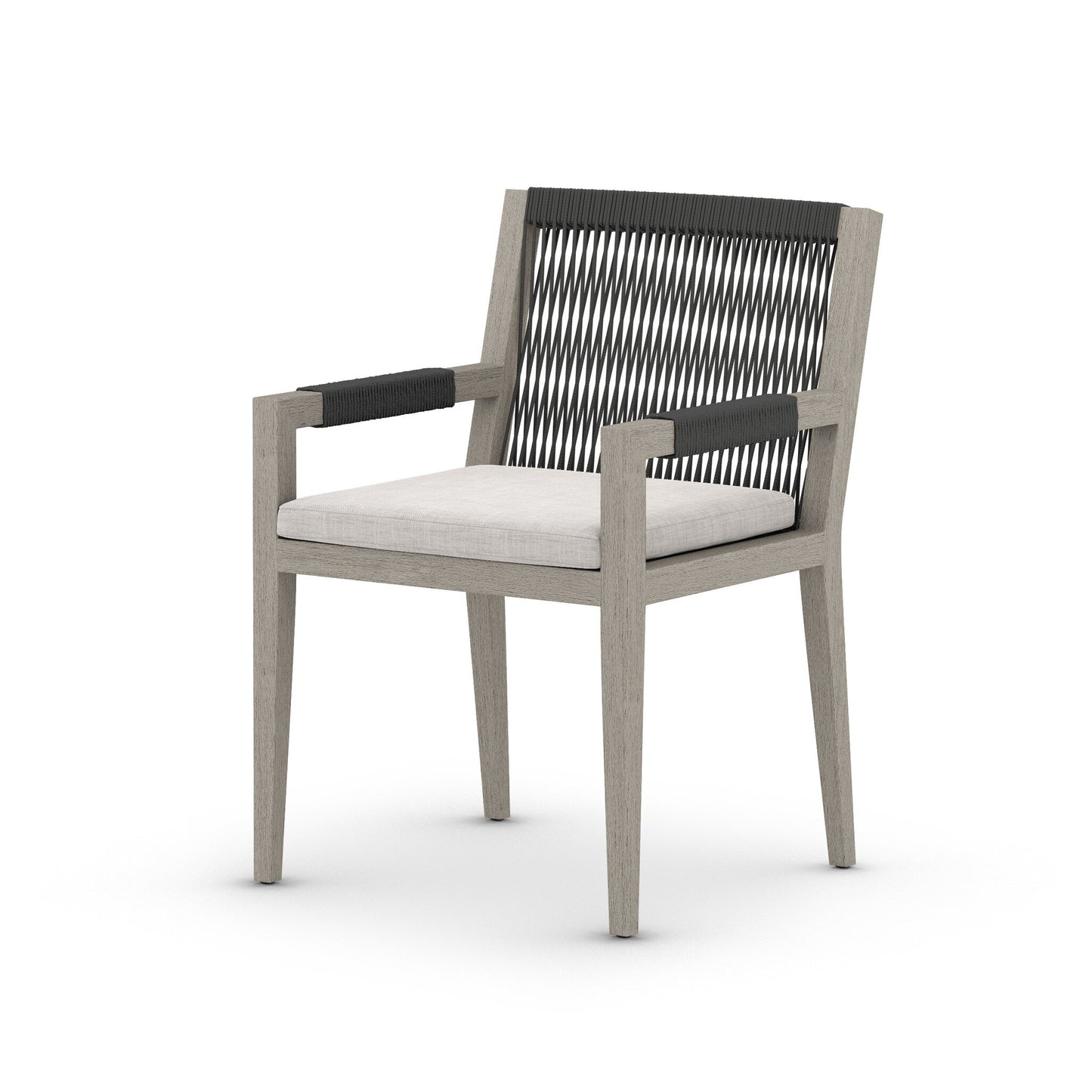 Four Hands 223831-007 Sherwood Outdoor Dining Armchair, Weathered Grey - Venao Grey