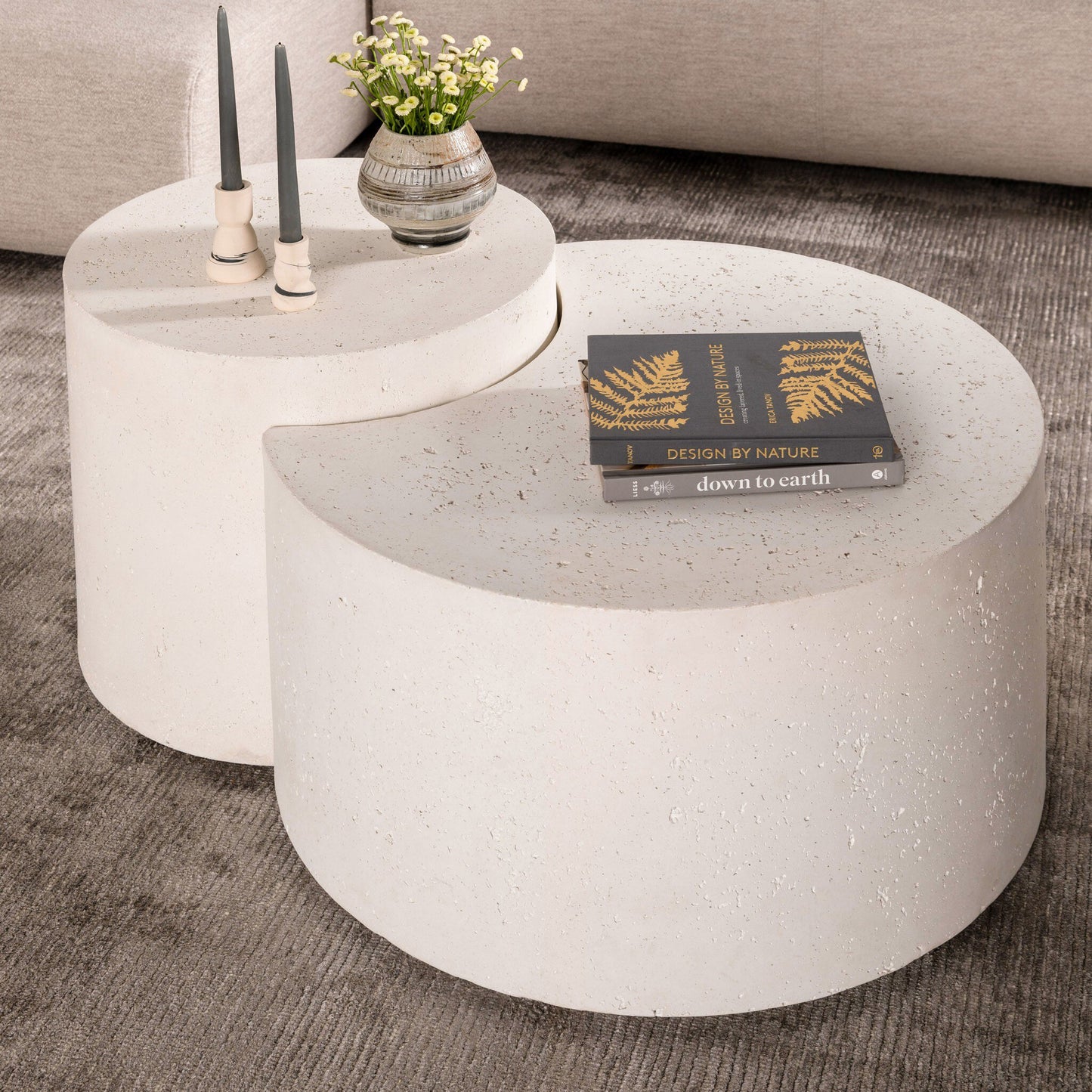 Four Hands 226313-001 Meza Nesting Coffee Table - Textured White
