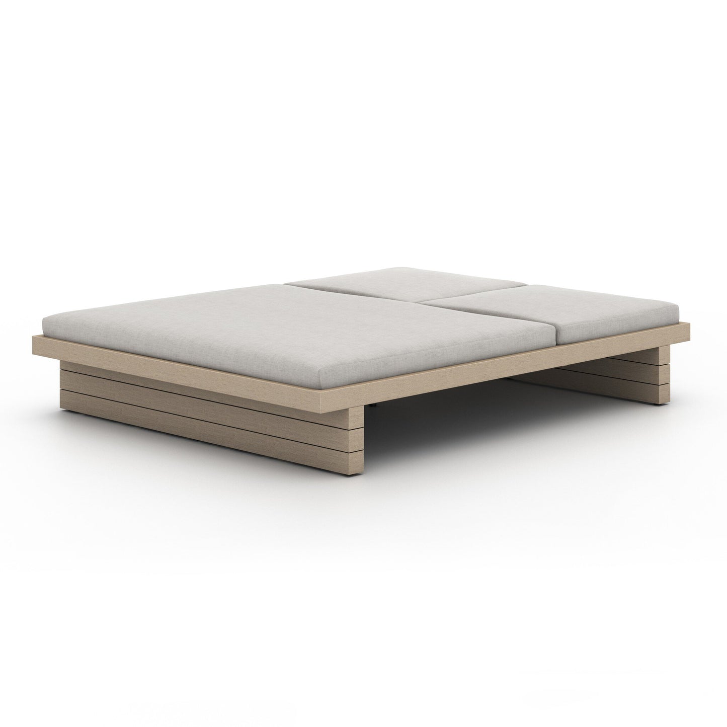 Four Hands 227876-005 Leroy Outdoor Double Chaise, Washed Brown - Venao Grey