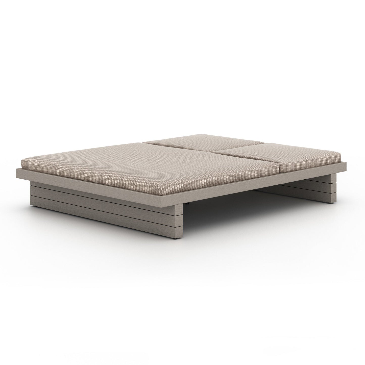 Four Hands 227876-009 Leroy Outdoor Double Chaise, Weathered Grey - Faye Sand