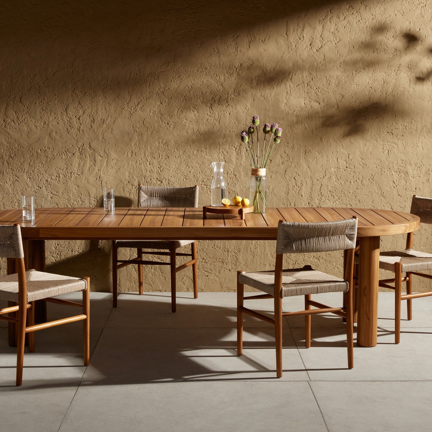 Four Hands 233669-002 Messina Outdoor Dining Table-112" - Natural Teak-FSC