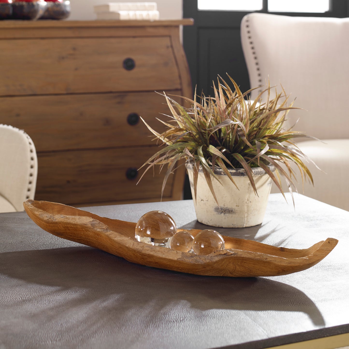 Uttermost 17085 Teak Leaf Bowl