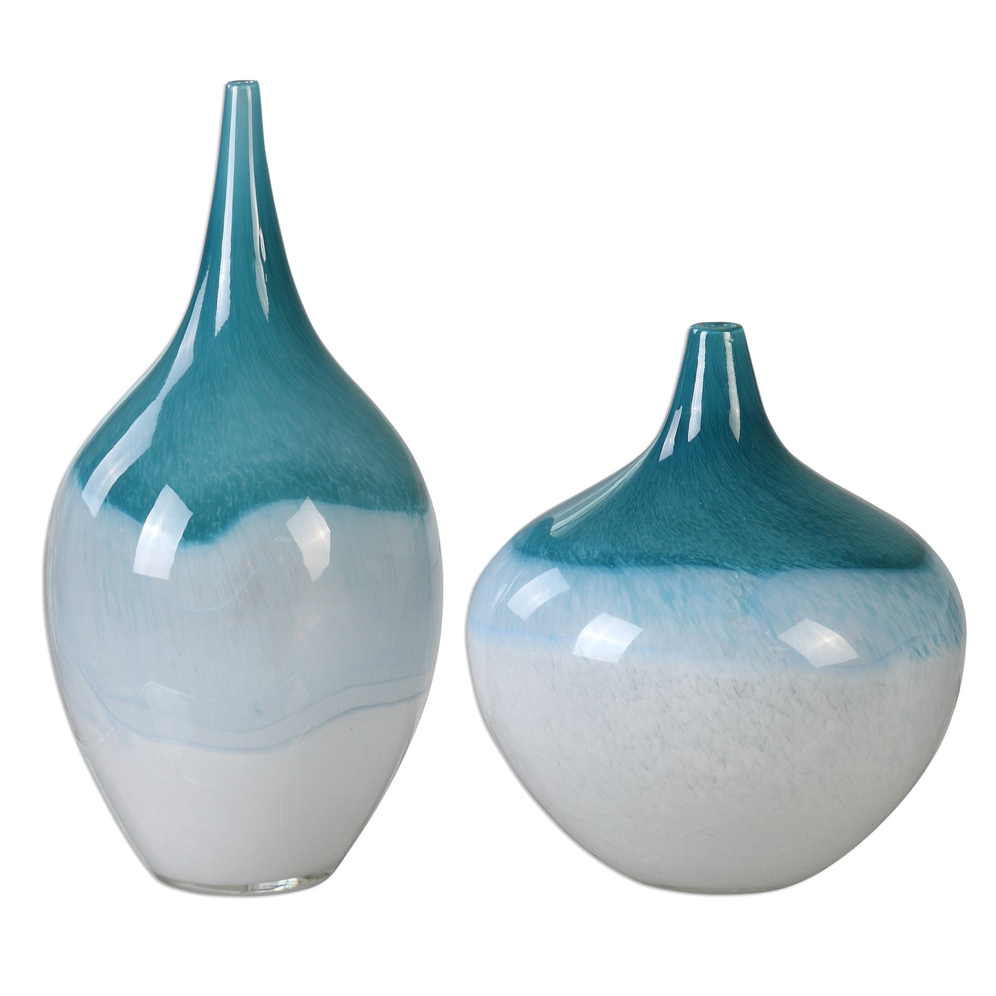 Uttermost 20084 Carla Teal White Vases, S/2