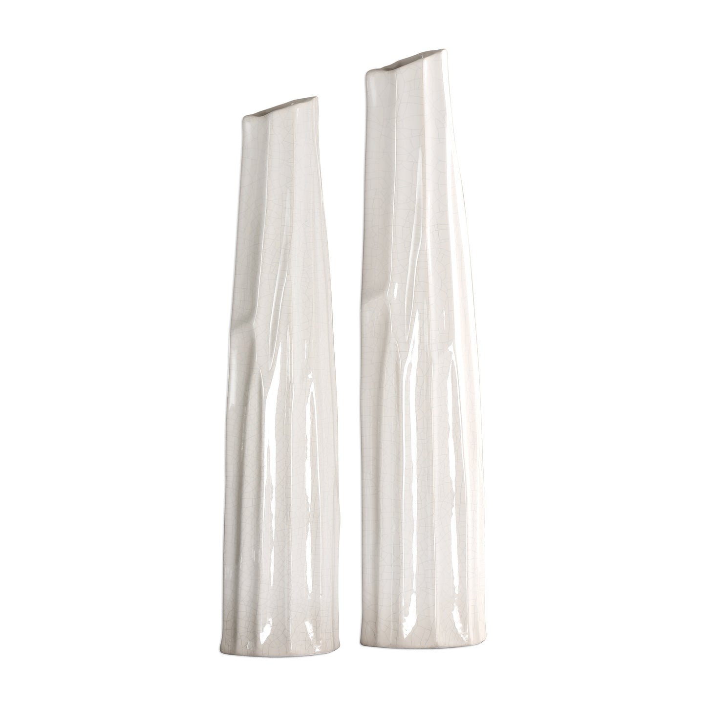 Uttermost 18868 Kenley Crackled White Vases S/2