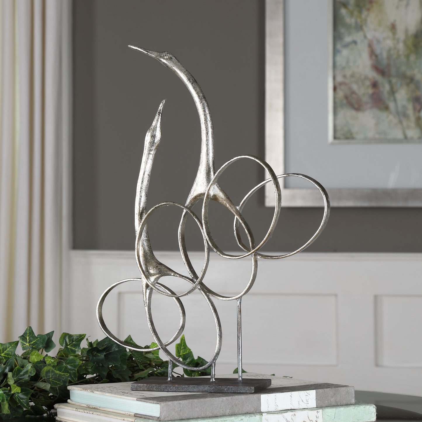 Uttermost 18944 Admiration Silver Bird Sculpture
