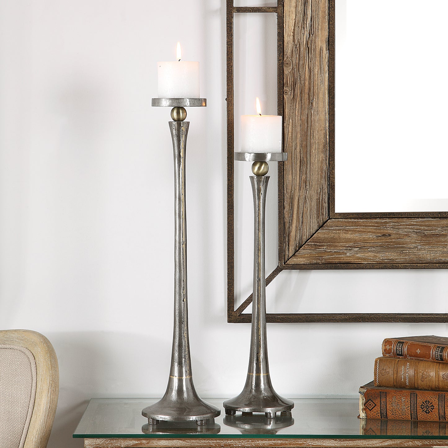Uttermost 18994 Aliso Cast Iron Candleholders Set/2