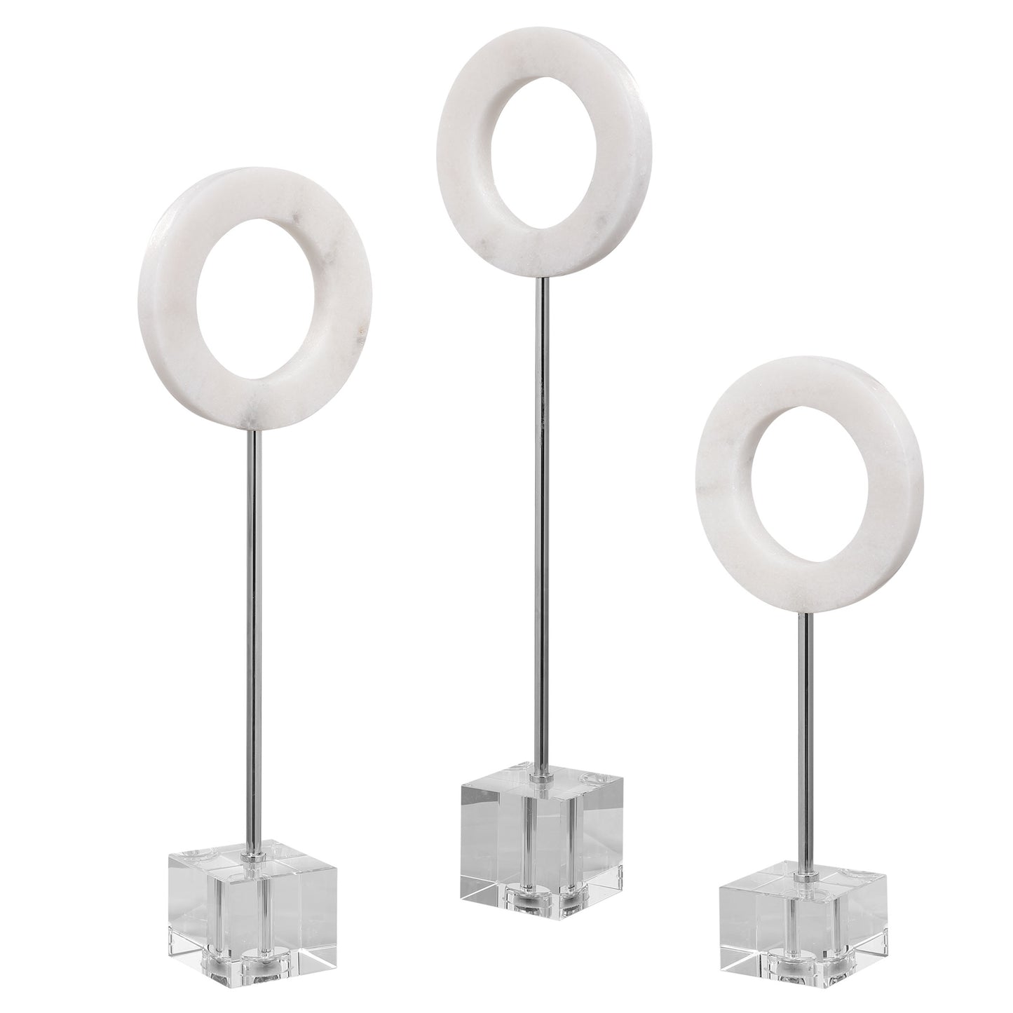 Uttermost 17871 Coin Toss Marble Rings, S/3