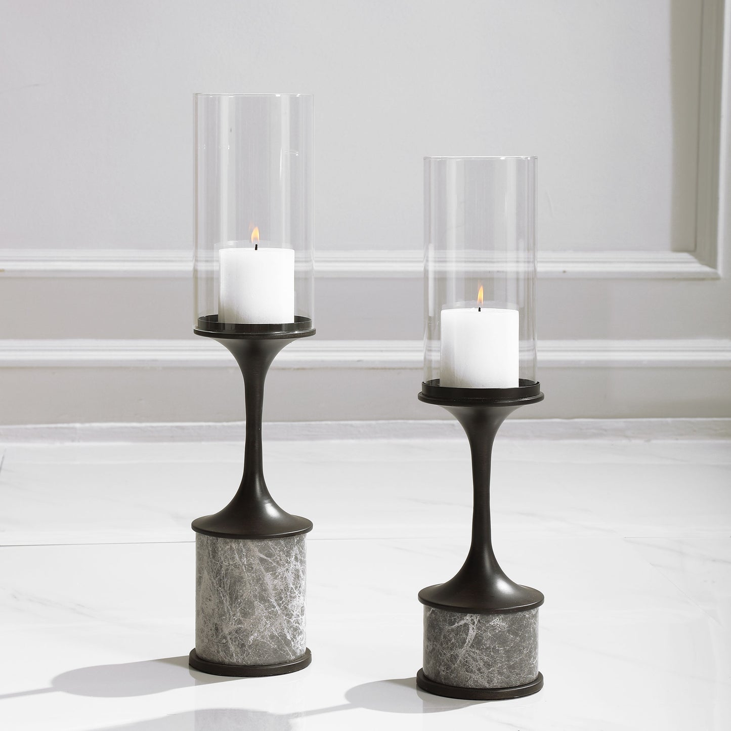Uttermost 17882 Deane Marble Candleholders, S/2