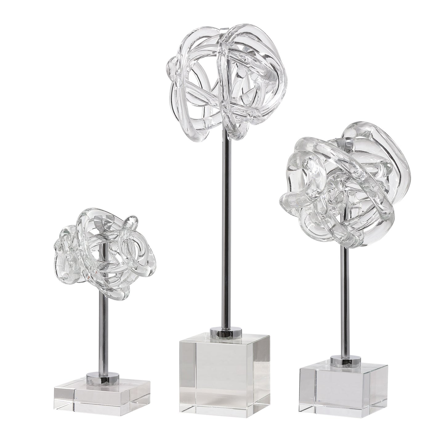 Uttermost 17835 Neuron Glass Table Top Sculptures, S/3