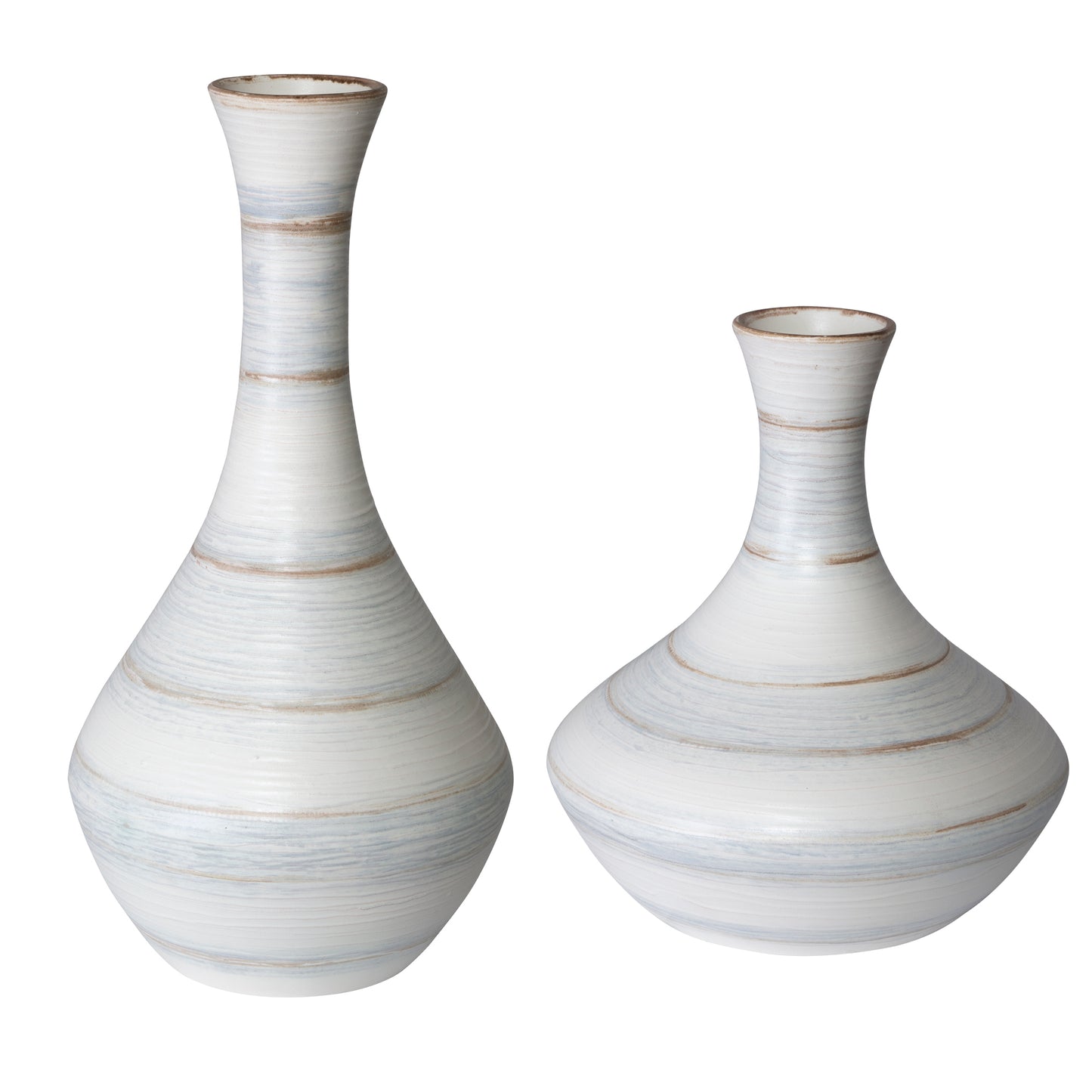 Uttermost 17964 Potter Fluted Striped Vases, S/2