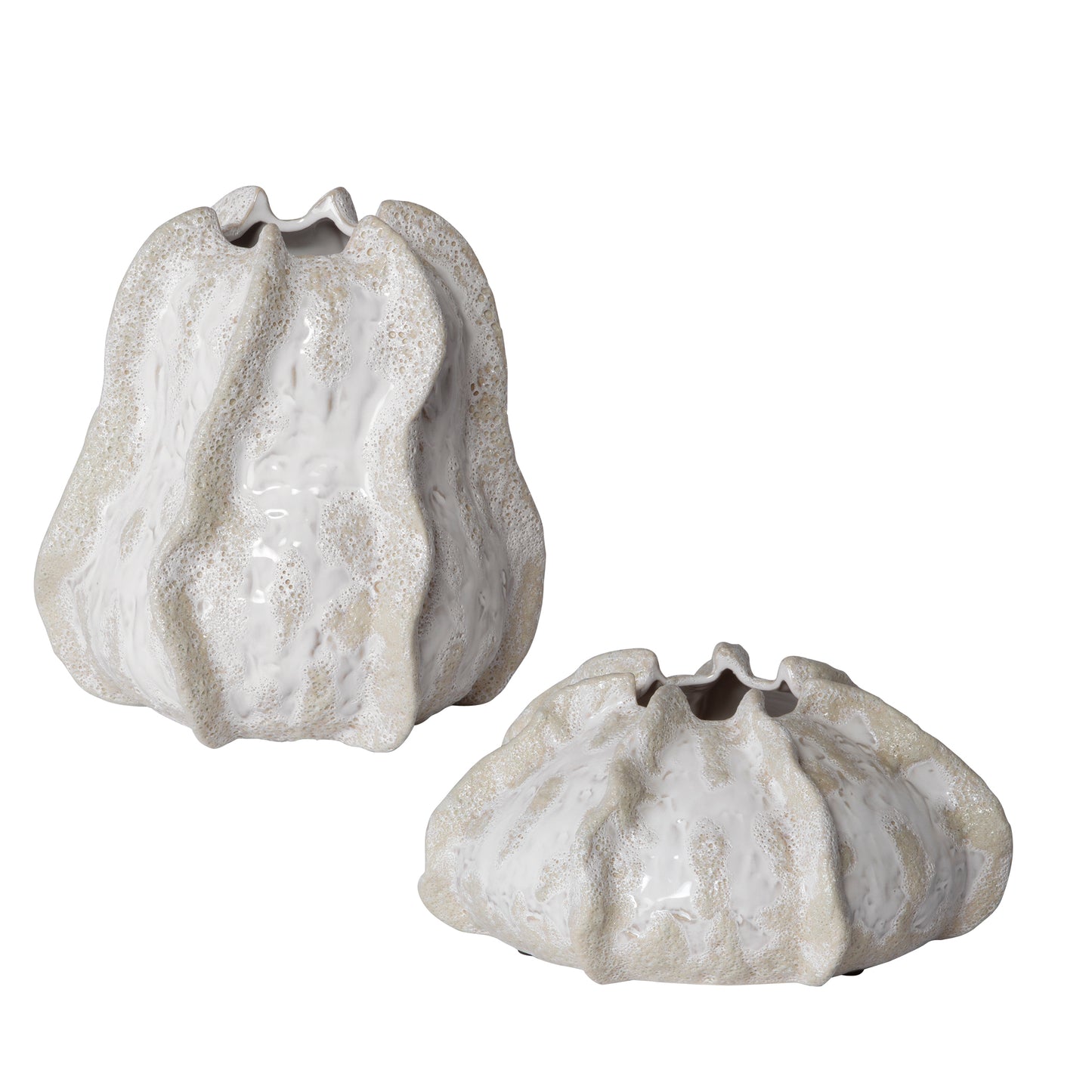 Uttermost 17973 Urchin Textured Ivory Vases, S/2