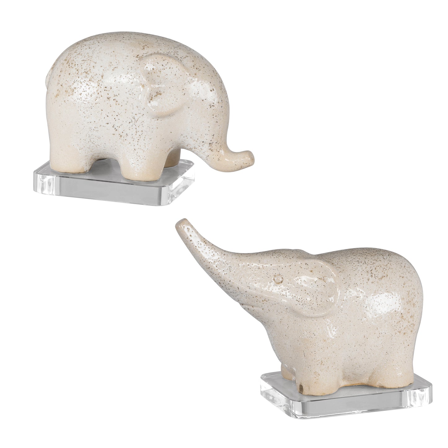 Uttermost 17968 Kyan Ceramic Elephant Sculptures, S/2