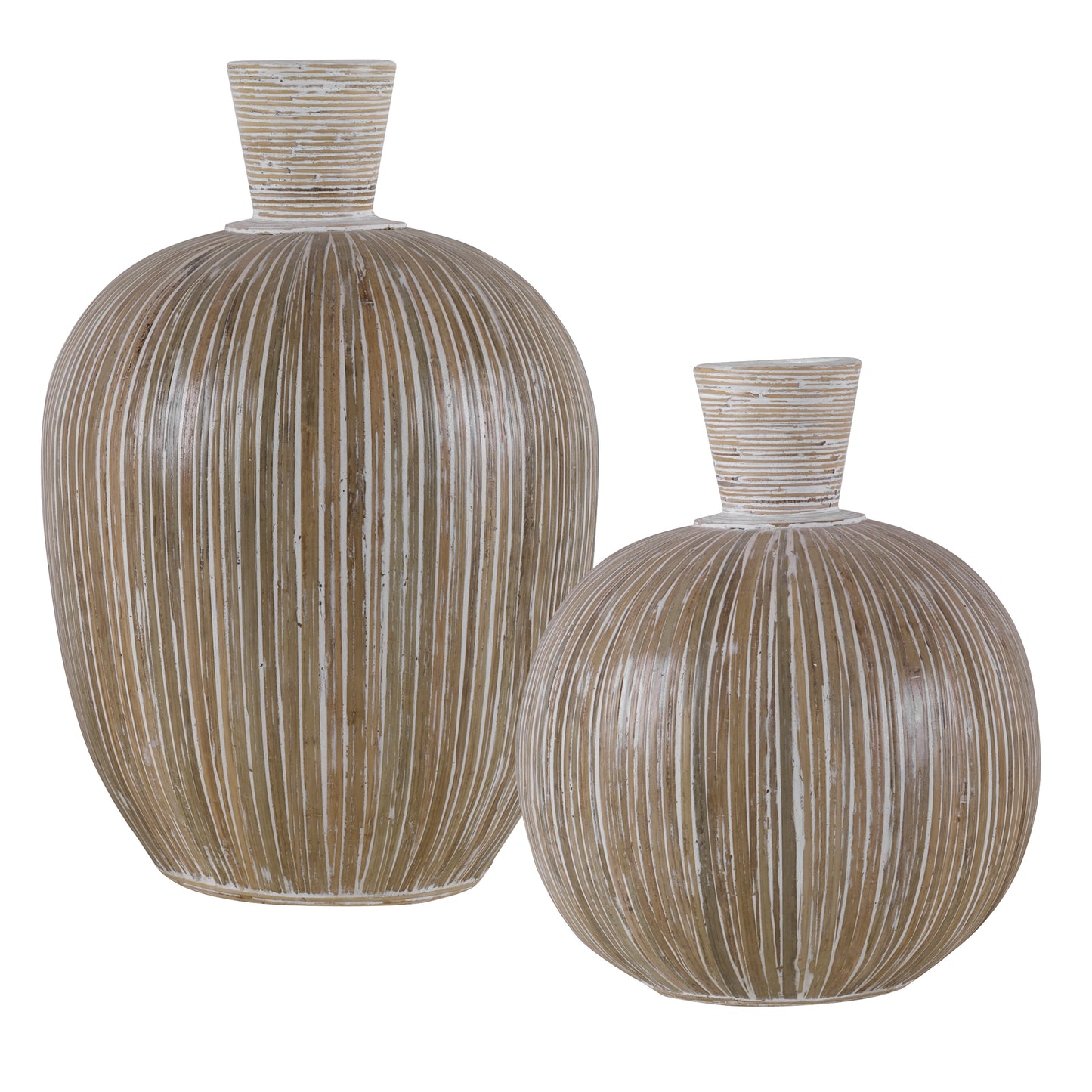 Uttermost 17990 Islander White Washed Vases, S/2