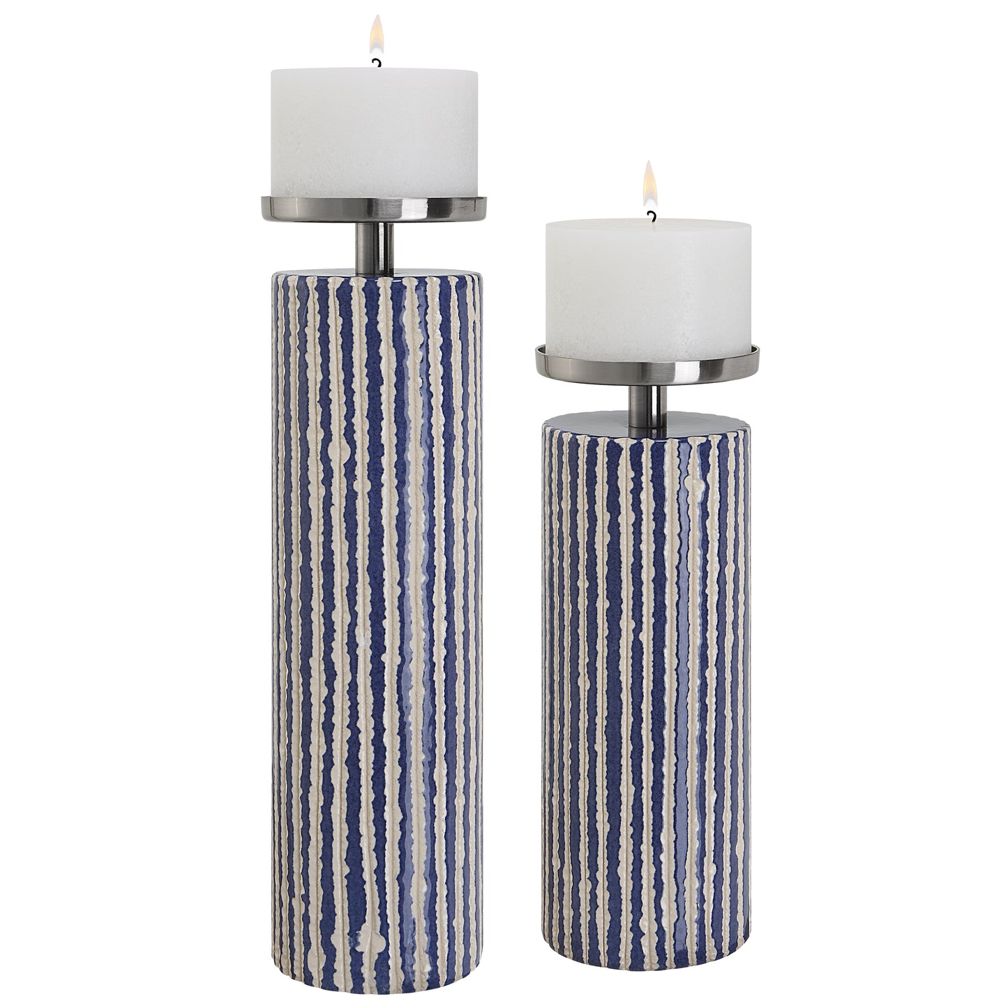 Uttermost 17999 Havana Blue Candleholders, S/2