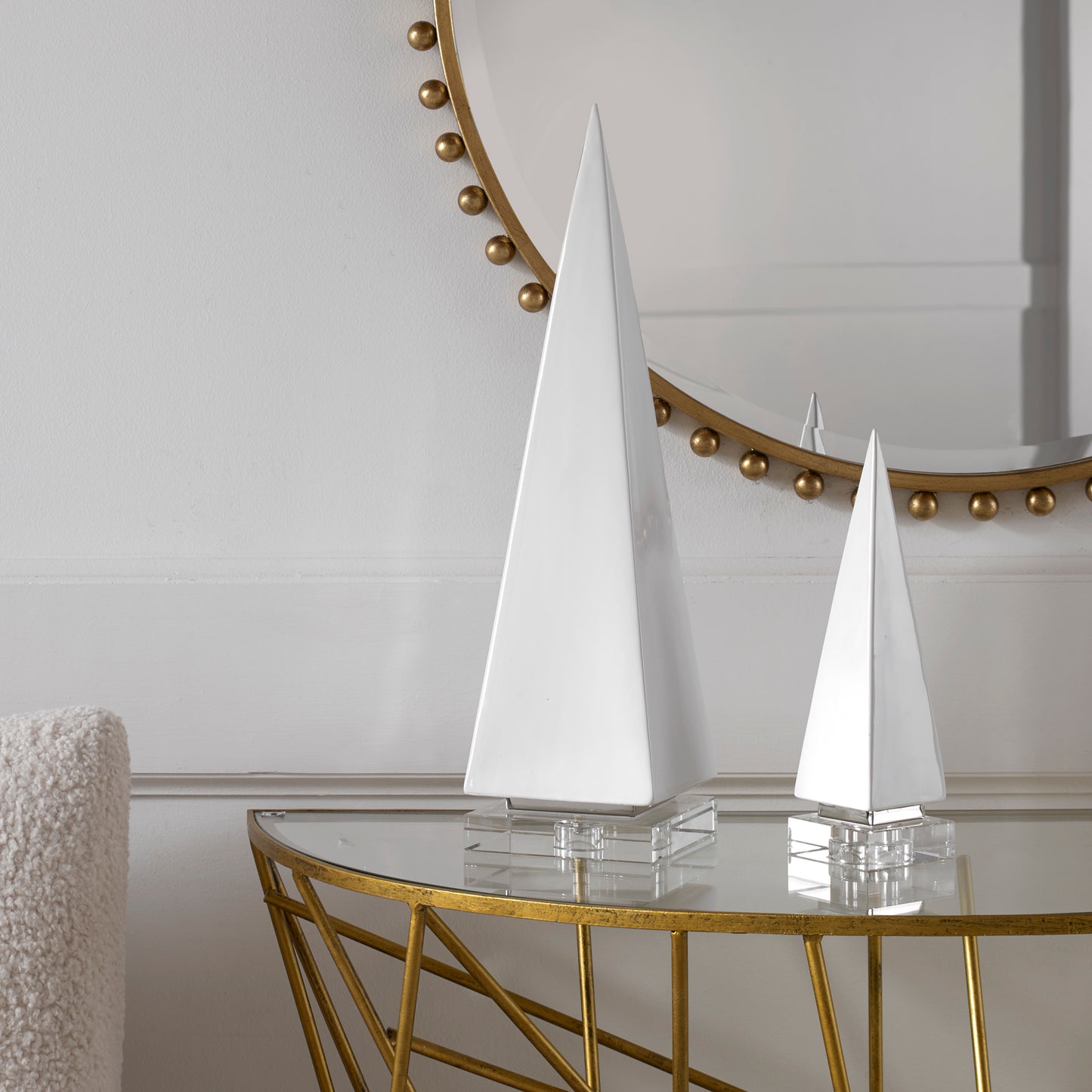 Uttermost 18006 Great Pyramids Sculpture In White, S/2