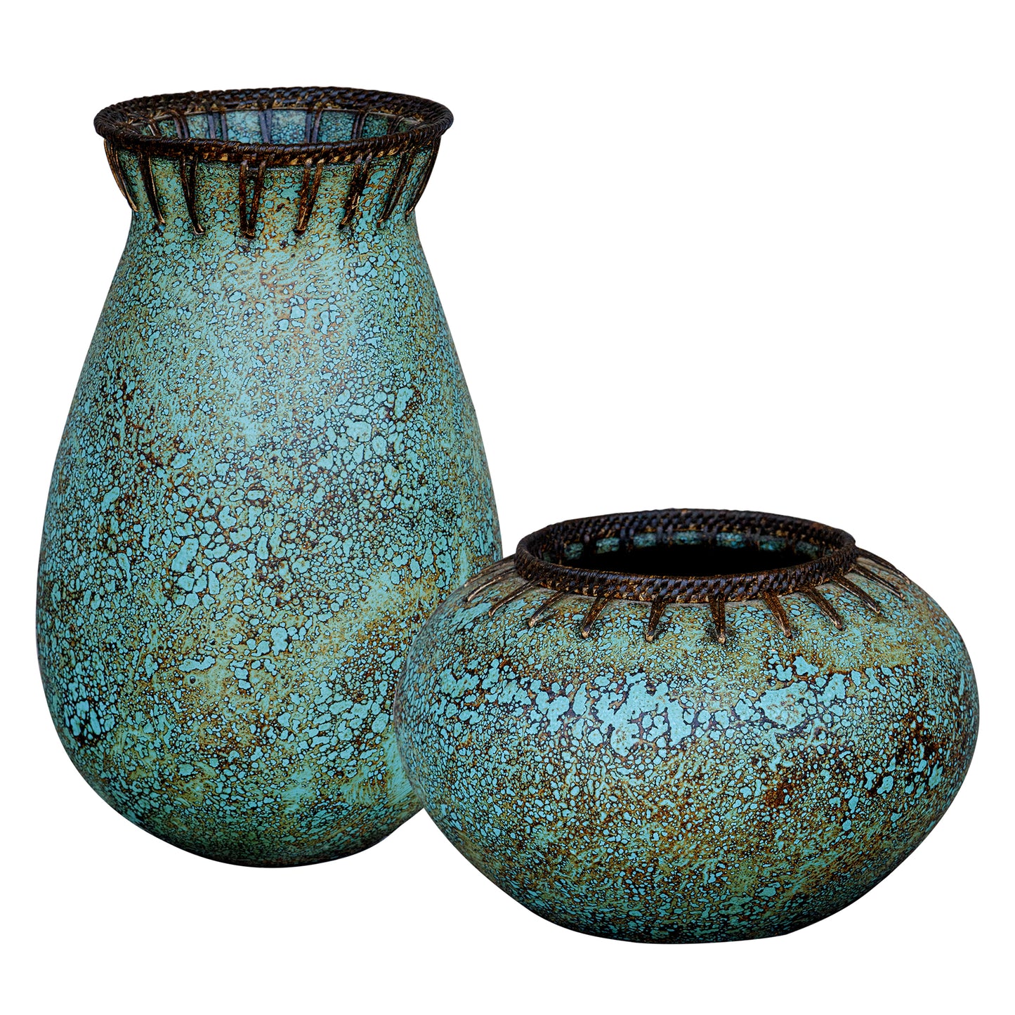 Uttermost 17111 Bisbee Turquoise Vases, S/2