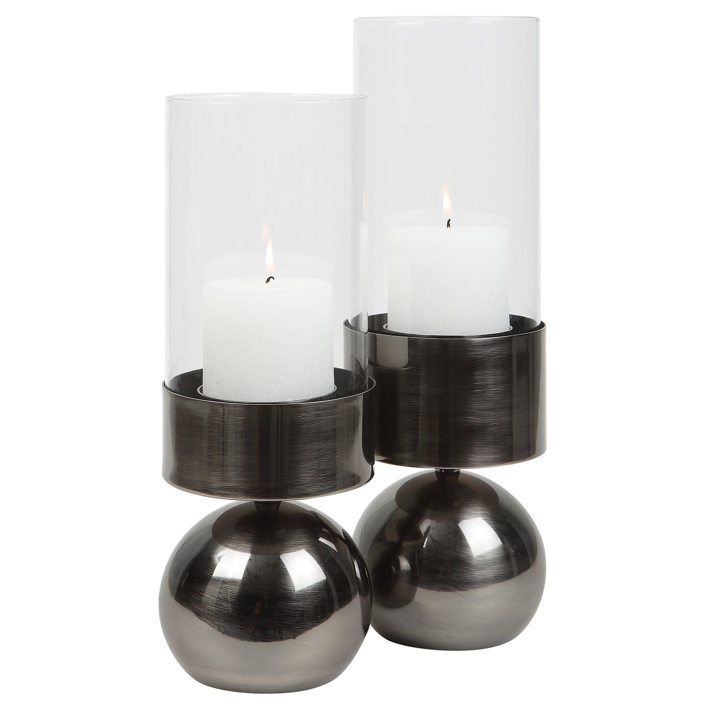 Uttermost 18050 Tilston Gunmetal Candleholders, Set/2