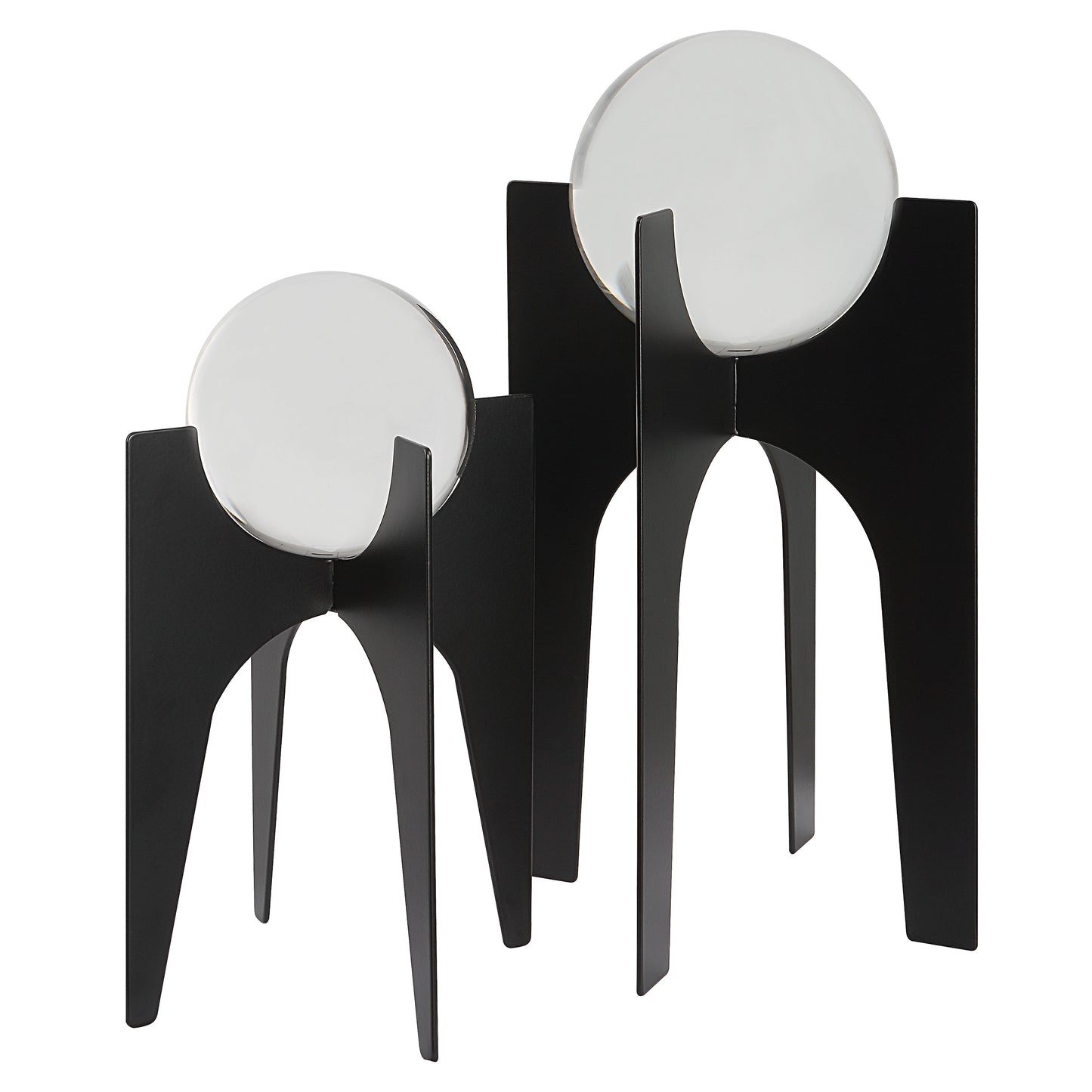 Uttermost 18053 Ellianna Crystal Spheres On Black Base, S/2