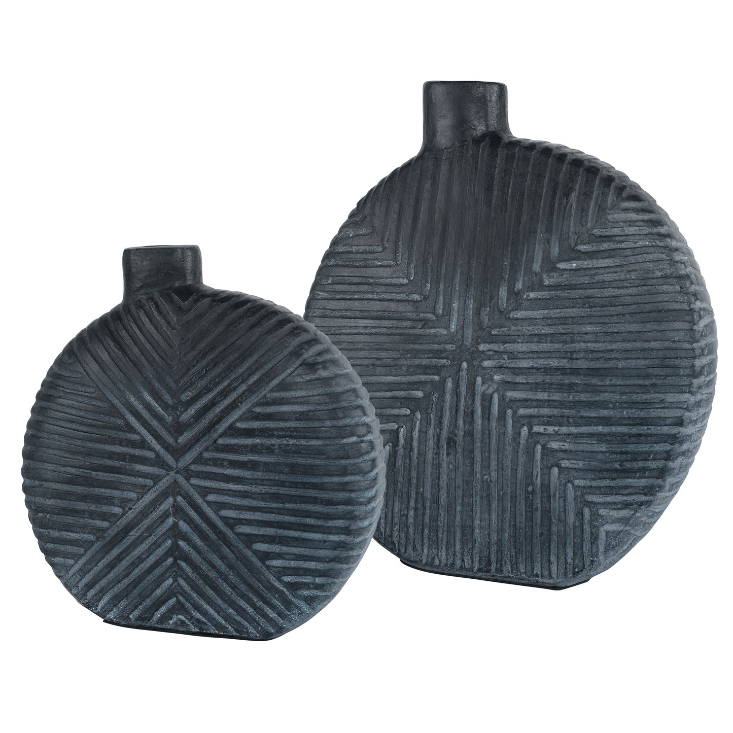 Uttermost 17114 Viewpoint Aged Black Vases, Set/2