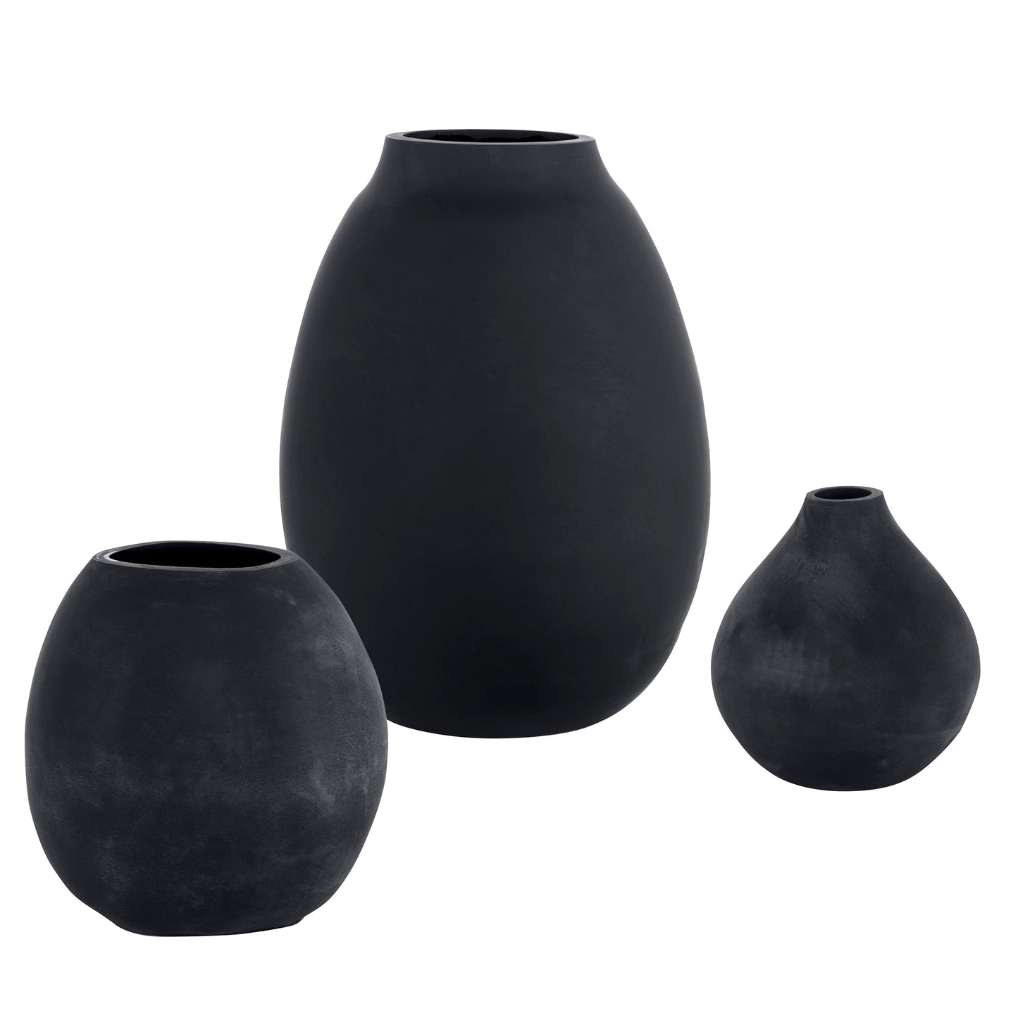 Uttermost 18068 Hearth Matte Black Vases, Set/3