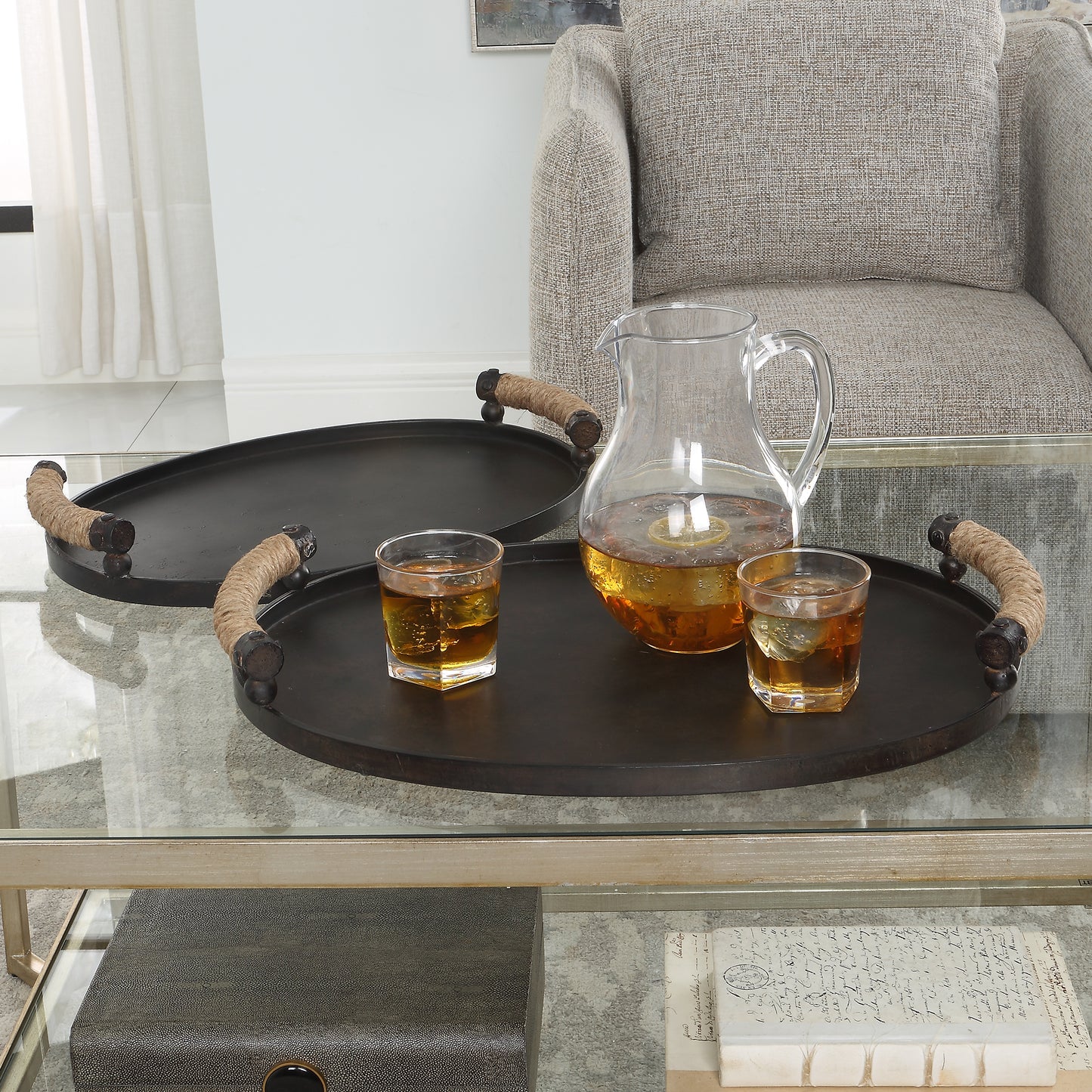Uttermost 18073 Viggo Bronze Trays, Set/2