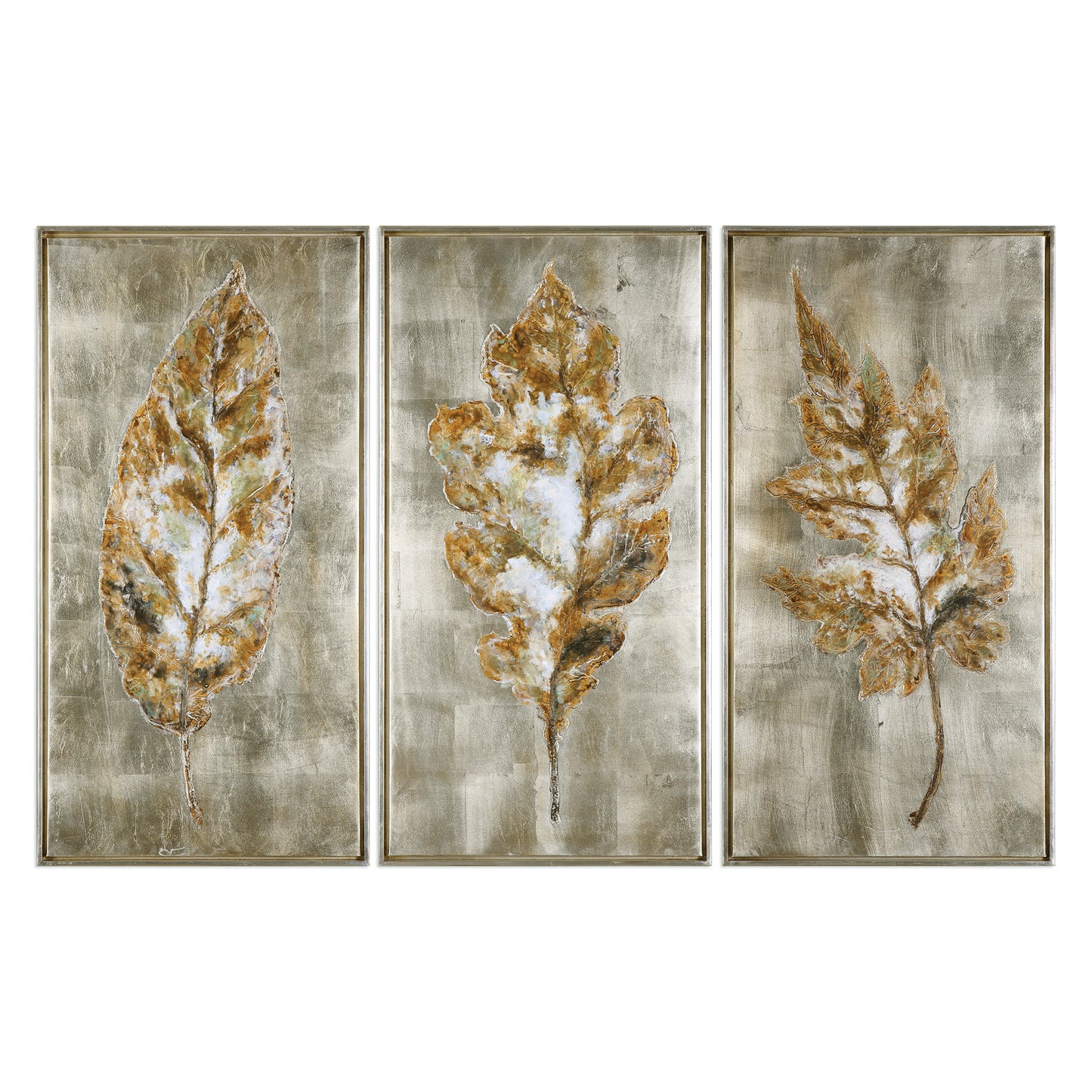 Uttermost 35334 Champagne Leaves Modern Art S/3
