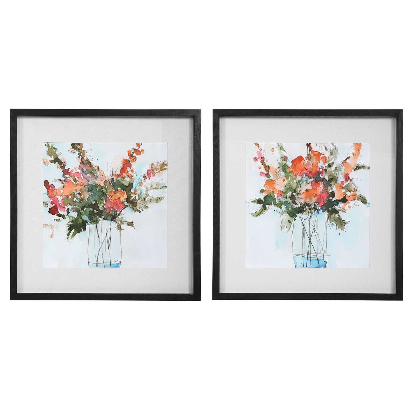 Uttermost 41619 Fresh Flowers Watercolor Prints, S/2
