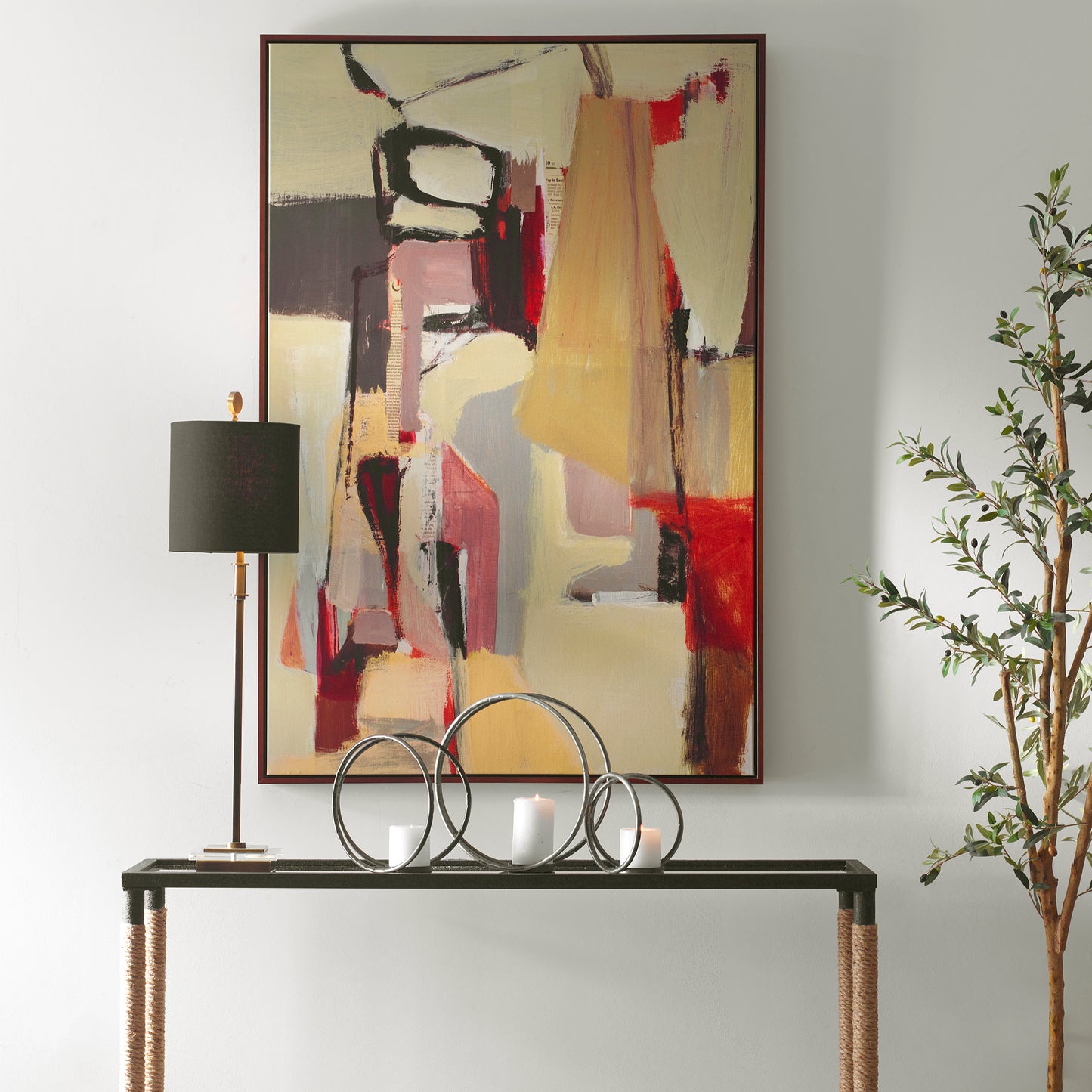 Uttermost 32309 Peaches Framed Canvas Abstract Art