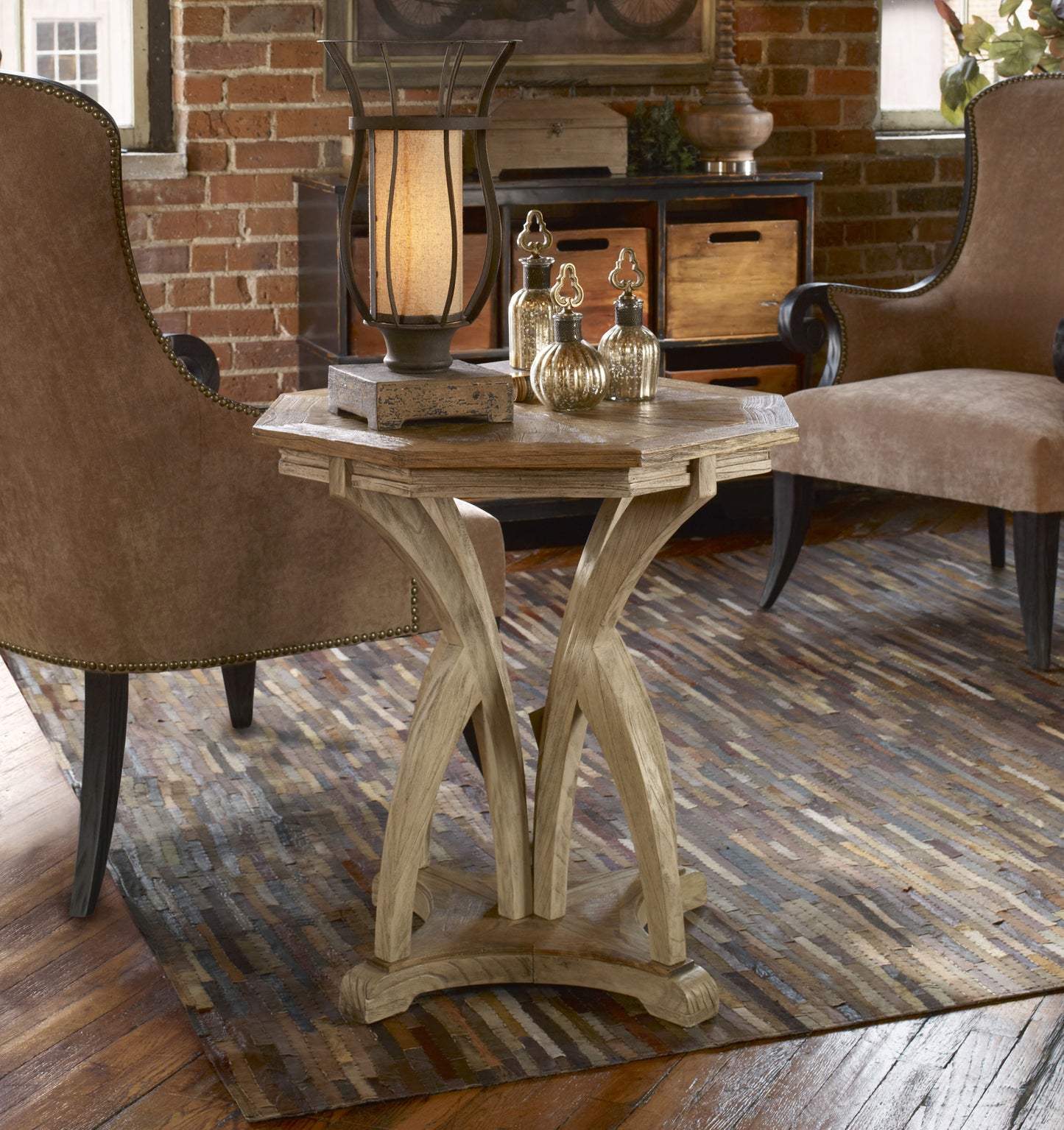 Uttermost 25623 Ranen Aged White Side Table