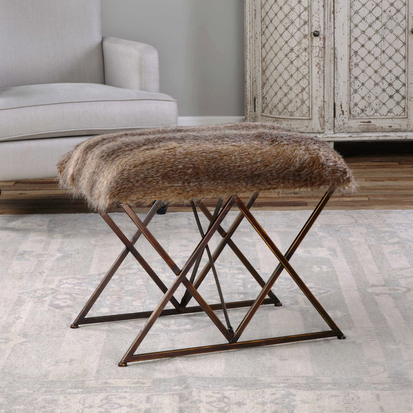Uttermost 23277 Brannen Plush Small Bench
