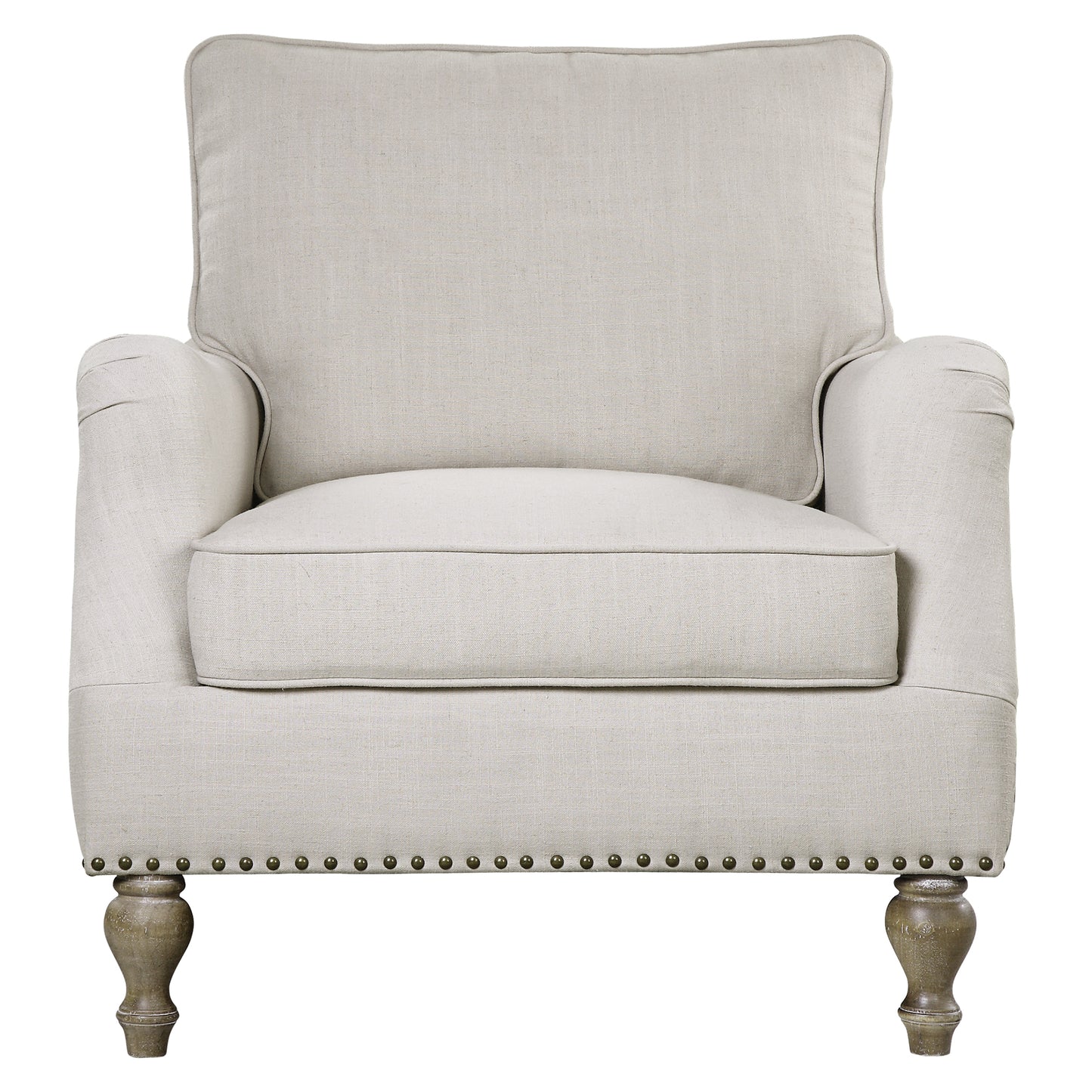 Uttermost 23291 Armstead Antique White Armchair