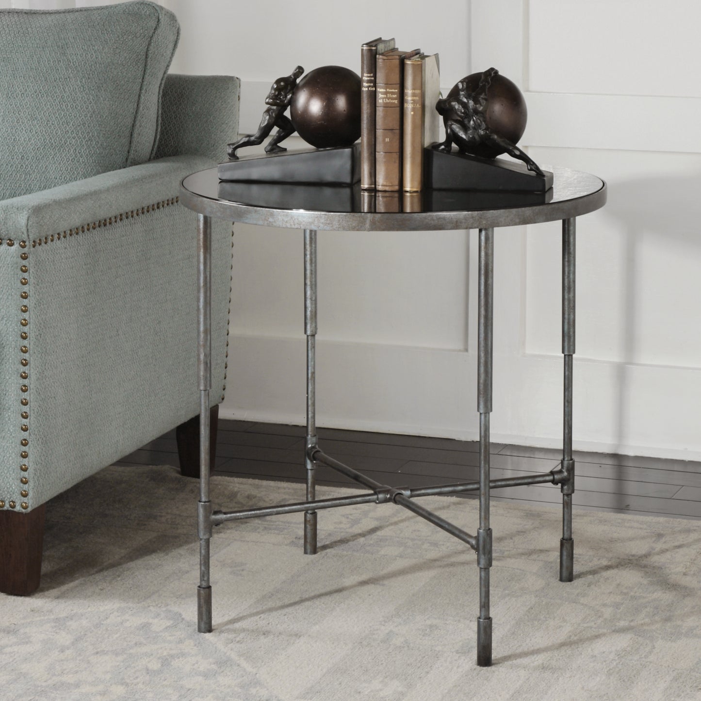 Uttermost 24783 Vande Aged Steel Side Table
