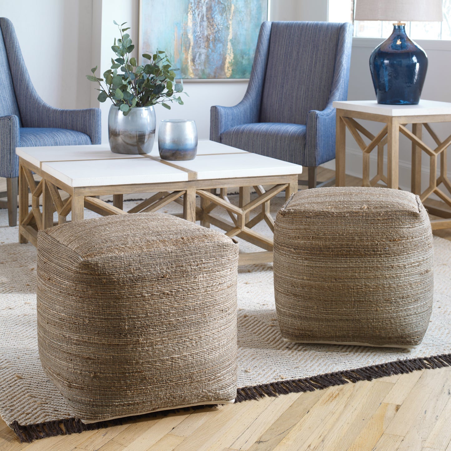 Uttermost 23958 Shiro Beige Pouf