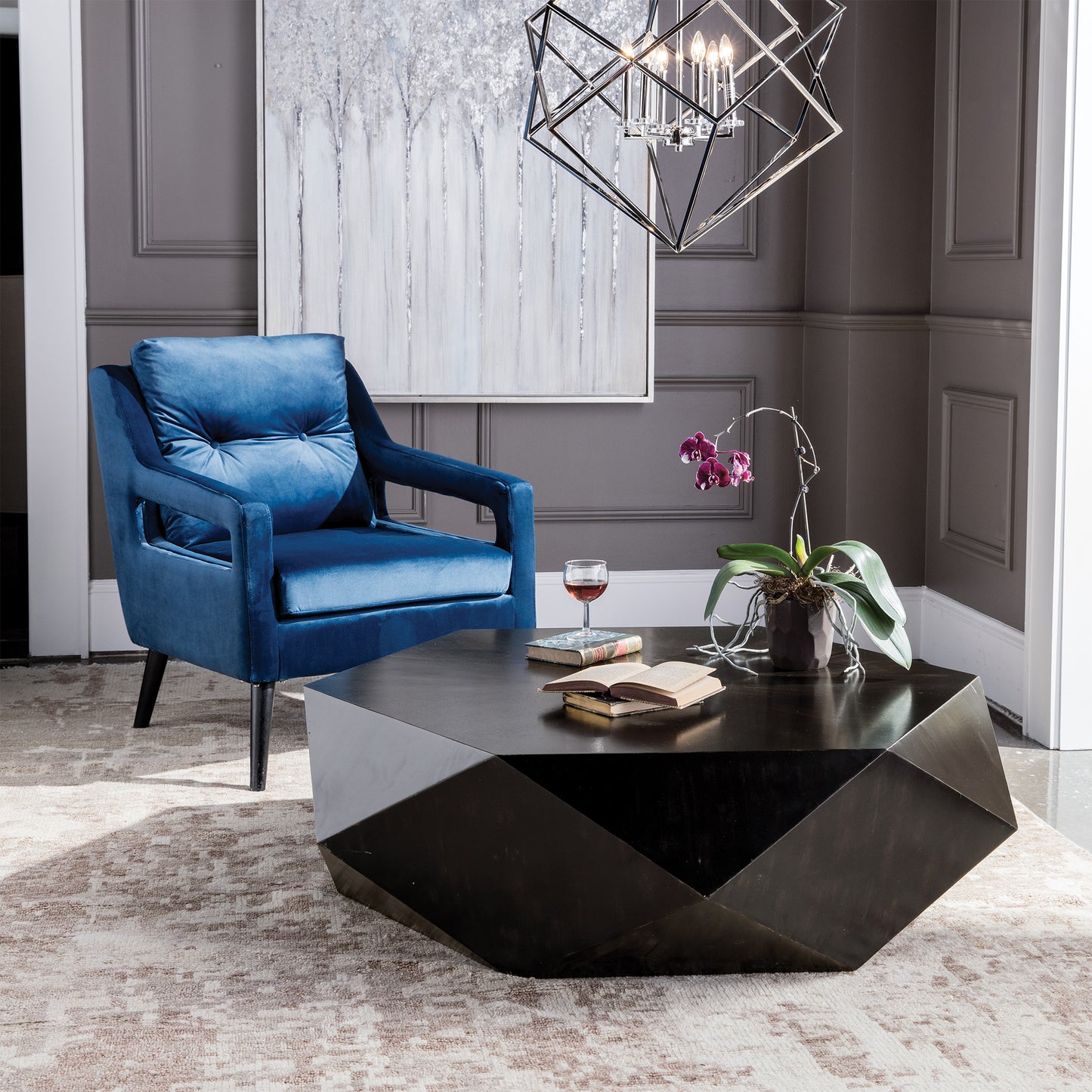 Uttermost 25832 Volker Worn Black Coffee Table