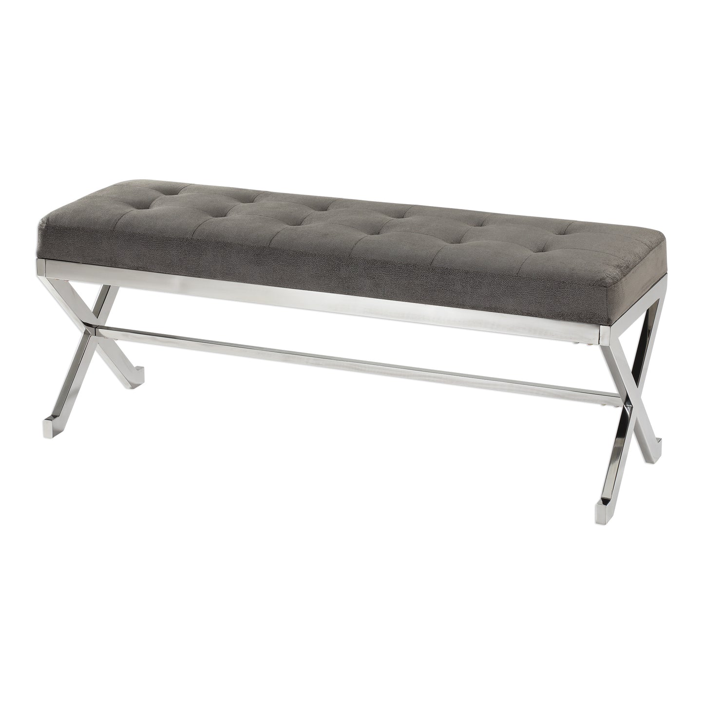 Uttermost 23430 Bijou Gray Fabric Bench