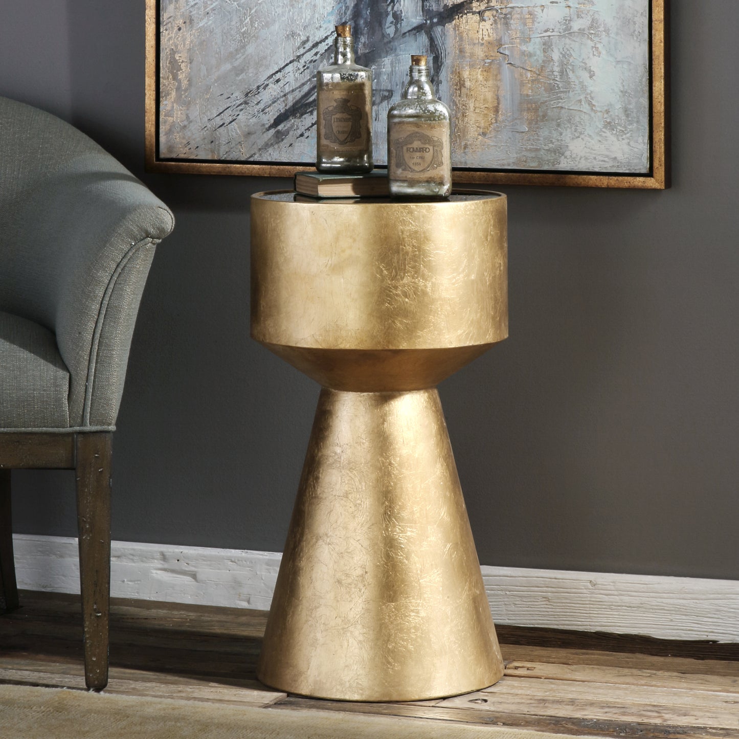 Uttermost 24807 Veira Gold Accent Table