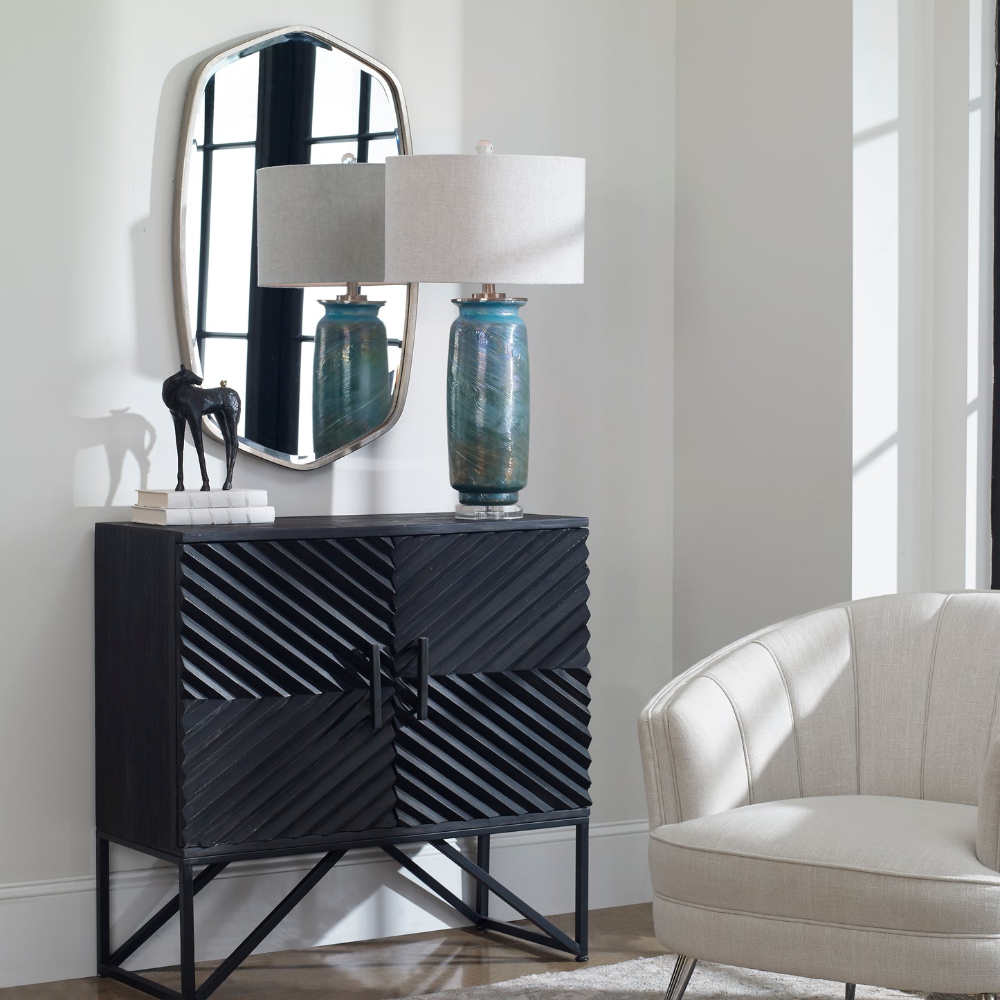 Uttermost 24840 Zadie Ebony Accent Cabinet