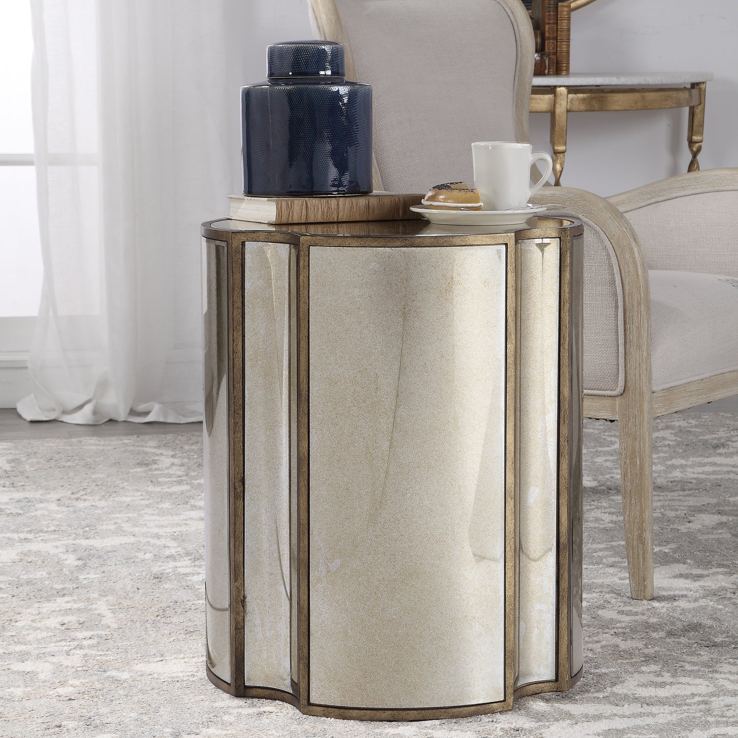 Uttermost 24888 Harlow Mirrored Accent Table