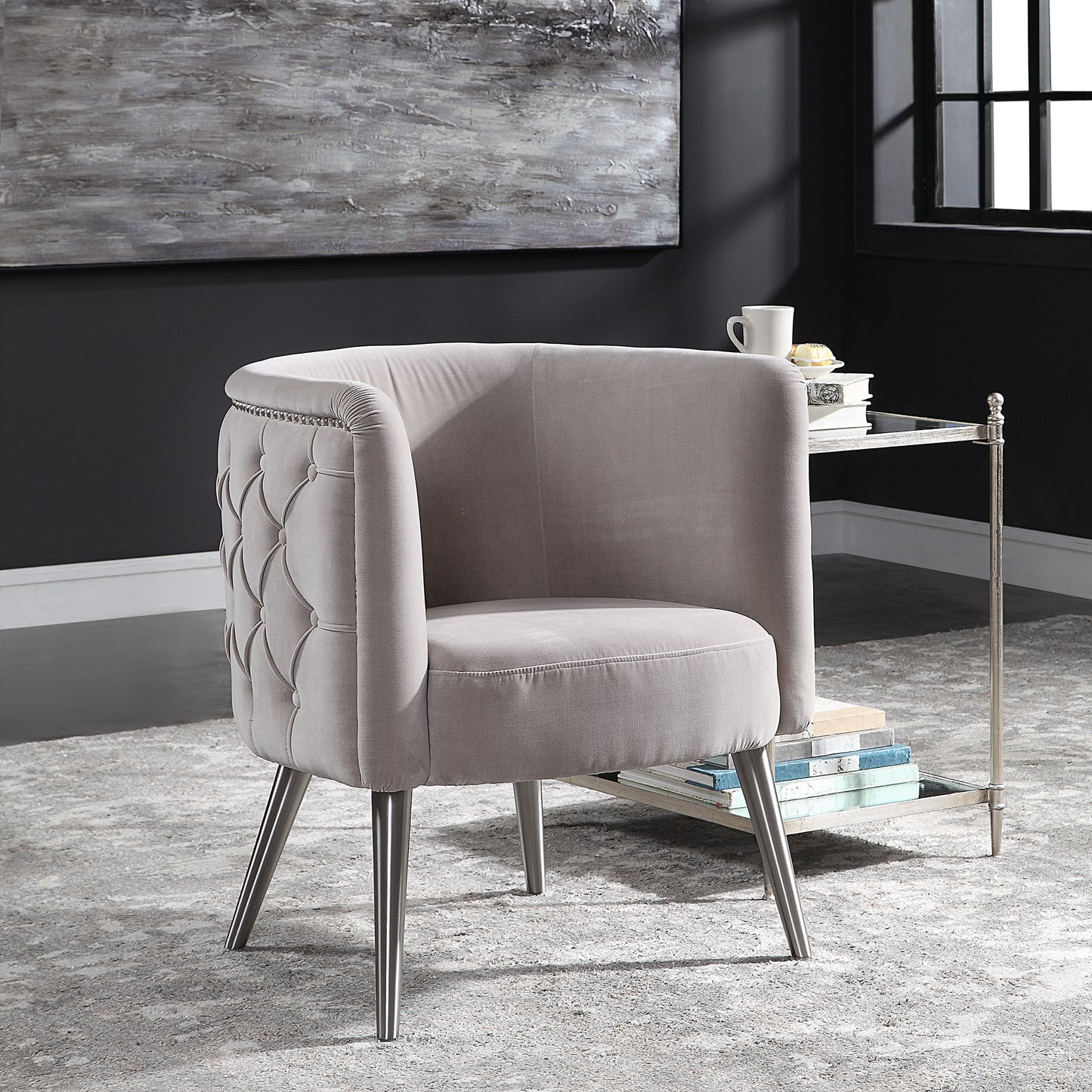 Uttermost 23508 Haider Tufted Accent Chair