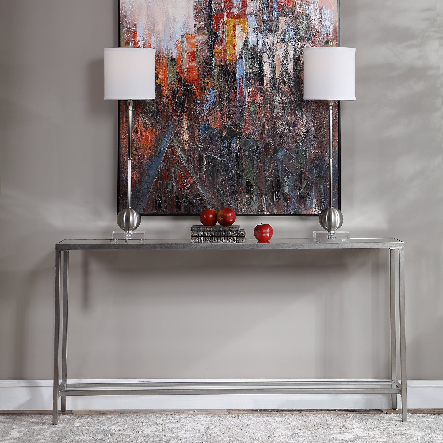 Uttermost 24913 Hayley Silver Console Table