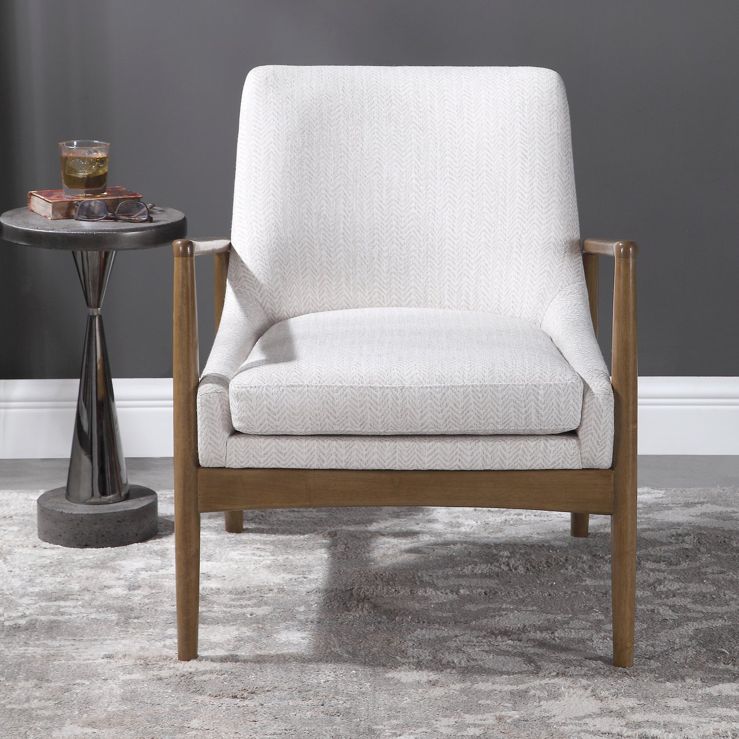 Uttermost 23519 Bev White Accent Chair