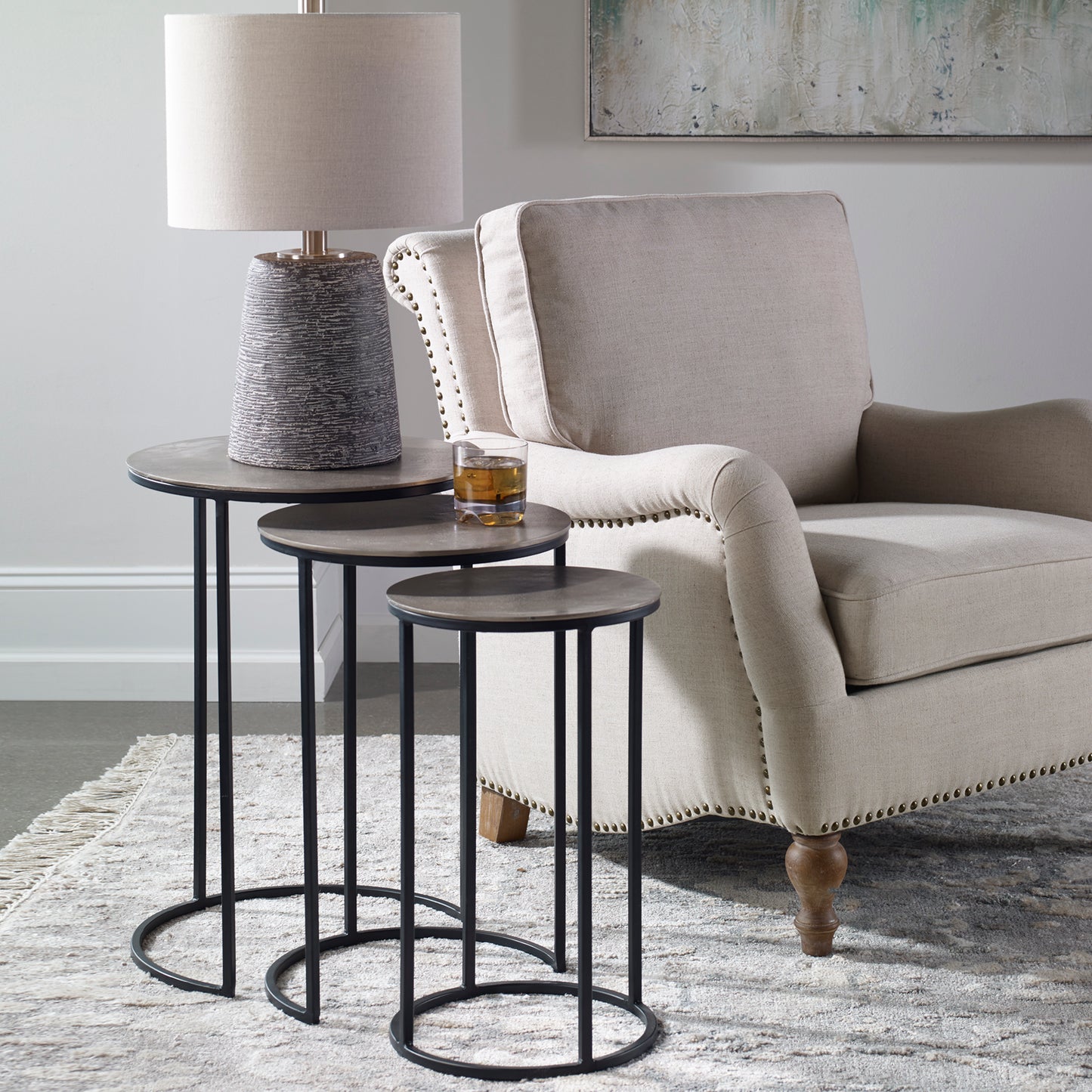 Uttermost 25057 Erik Metal Nesting Tables, S/3