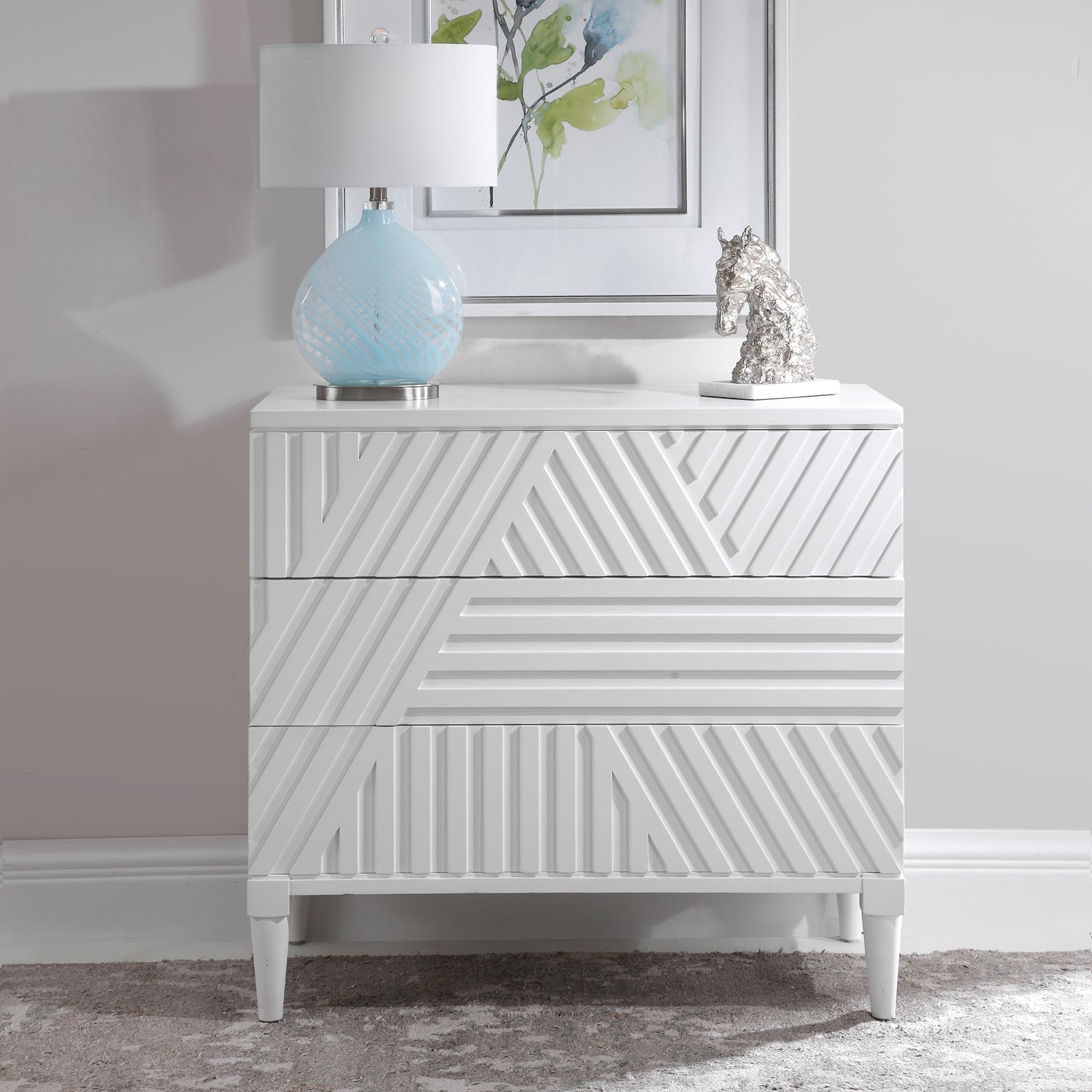 Uttermost 25382 Colby White Drawer Chest